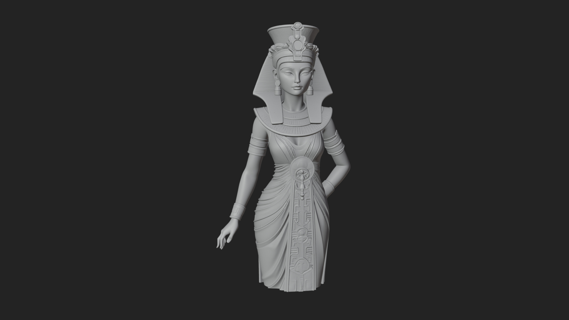 Egyptian Queen Statue Design 2 3D Print Model 3D Model