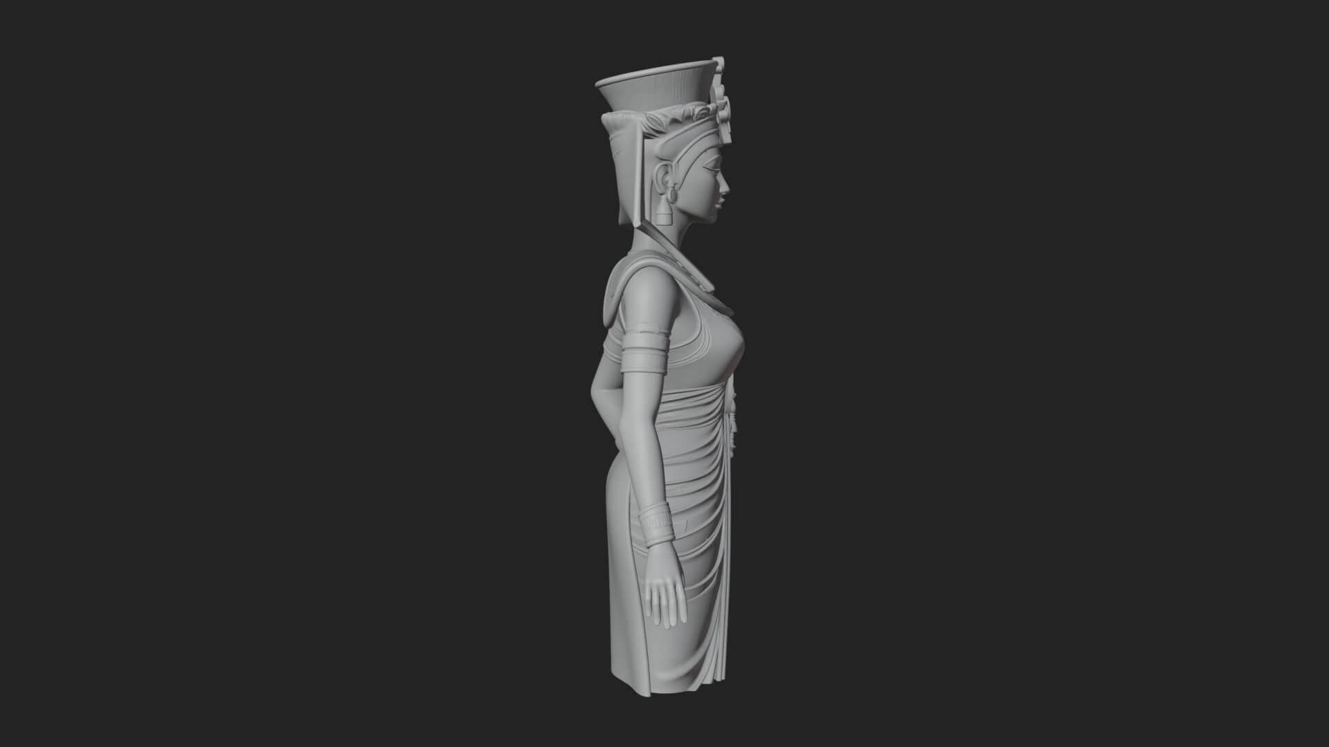 Egyptian Queen Statue Design 2 3D Print Model 3D Model