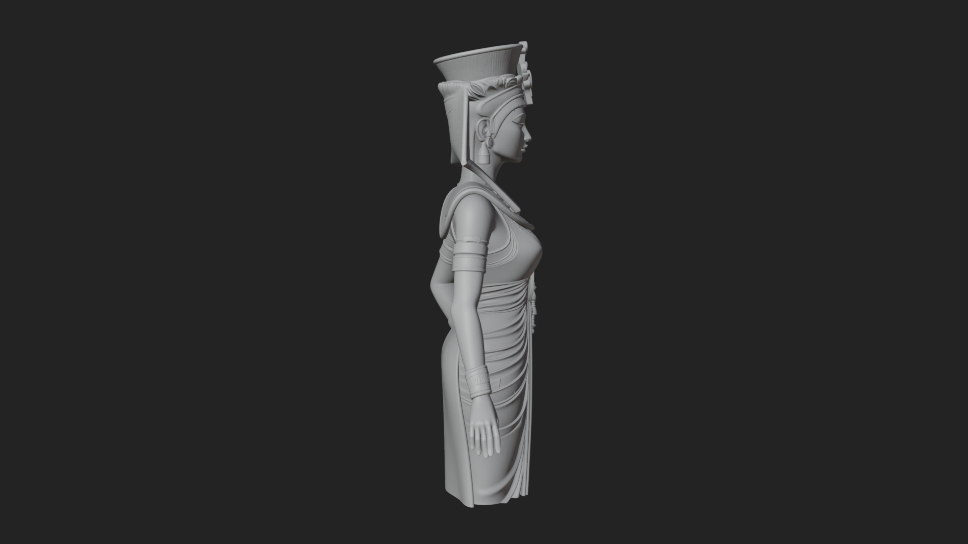 Egyptian Queen Statue Design 2 3D Print Model 3D Model