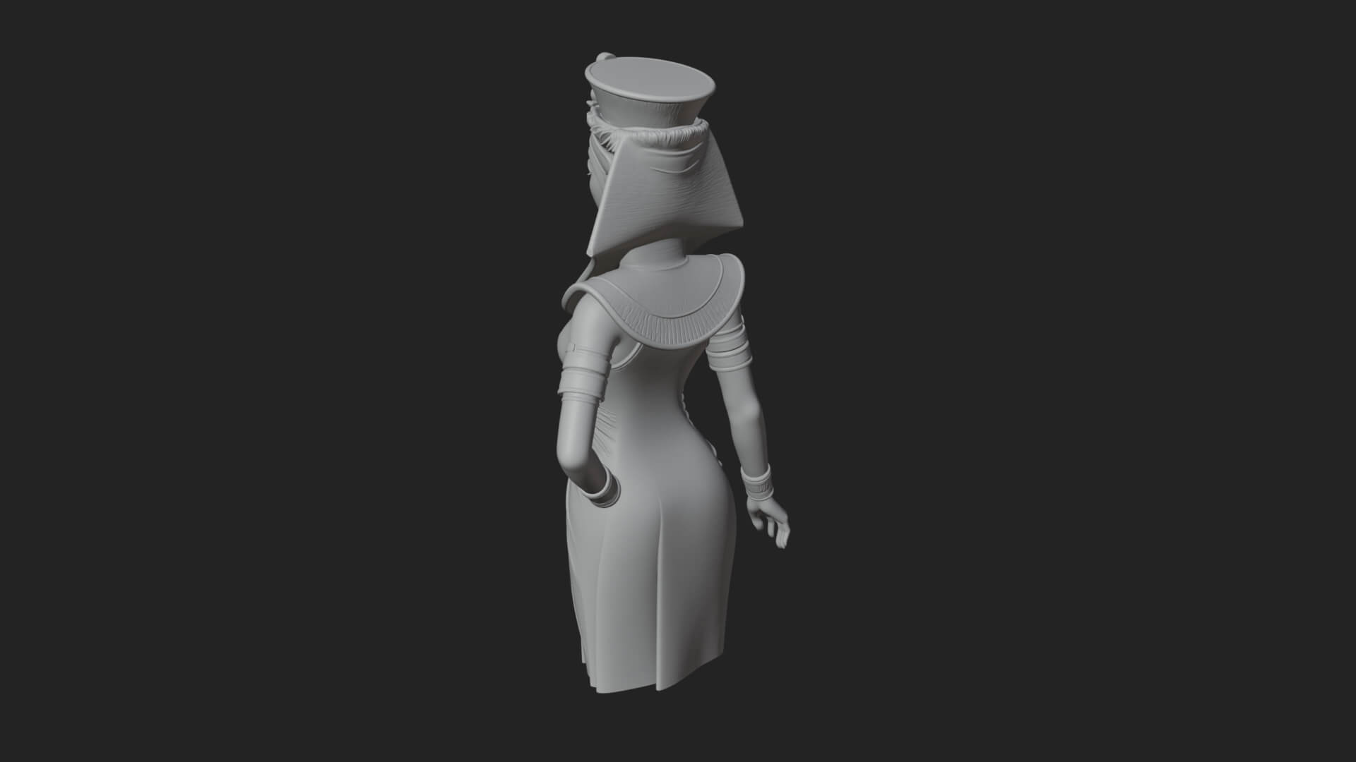 Egyptian Queen Statue Design 2 3D Print Model 3D Model