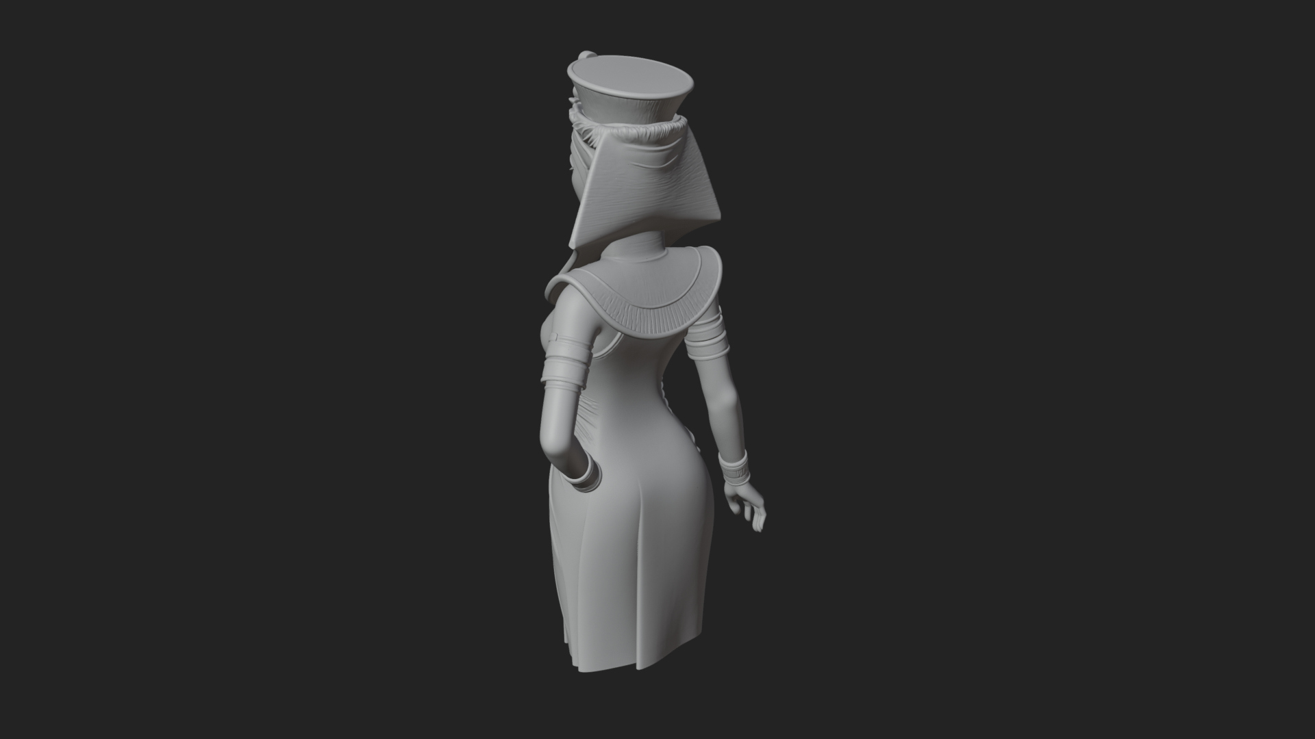 Egyptian Queen Statue Design 2 3D Print Model 3D Model