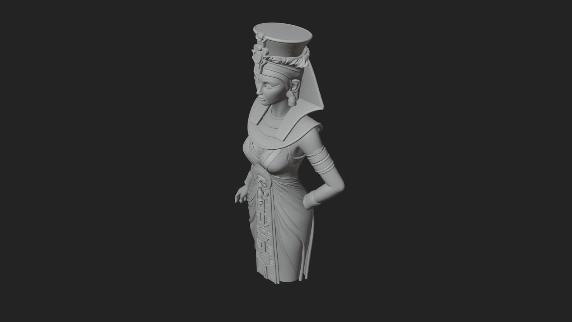 Egyptian Queen Statue Design 2 3D Print Model 3D Model