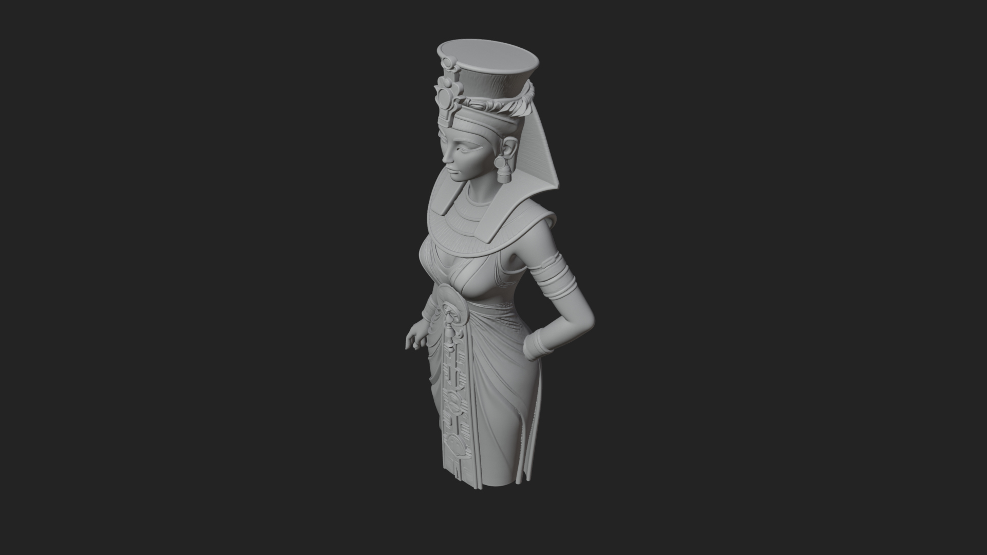 Egyptian Queen Statue Design 2 3D Print Model 3D Model