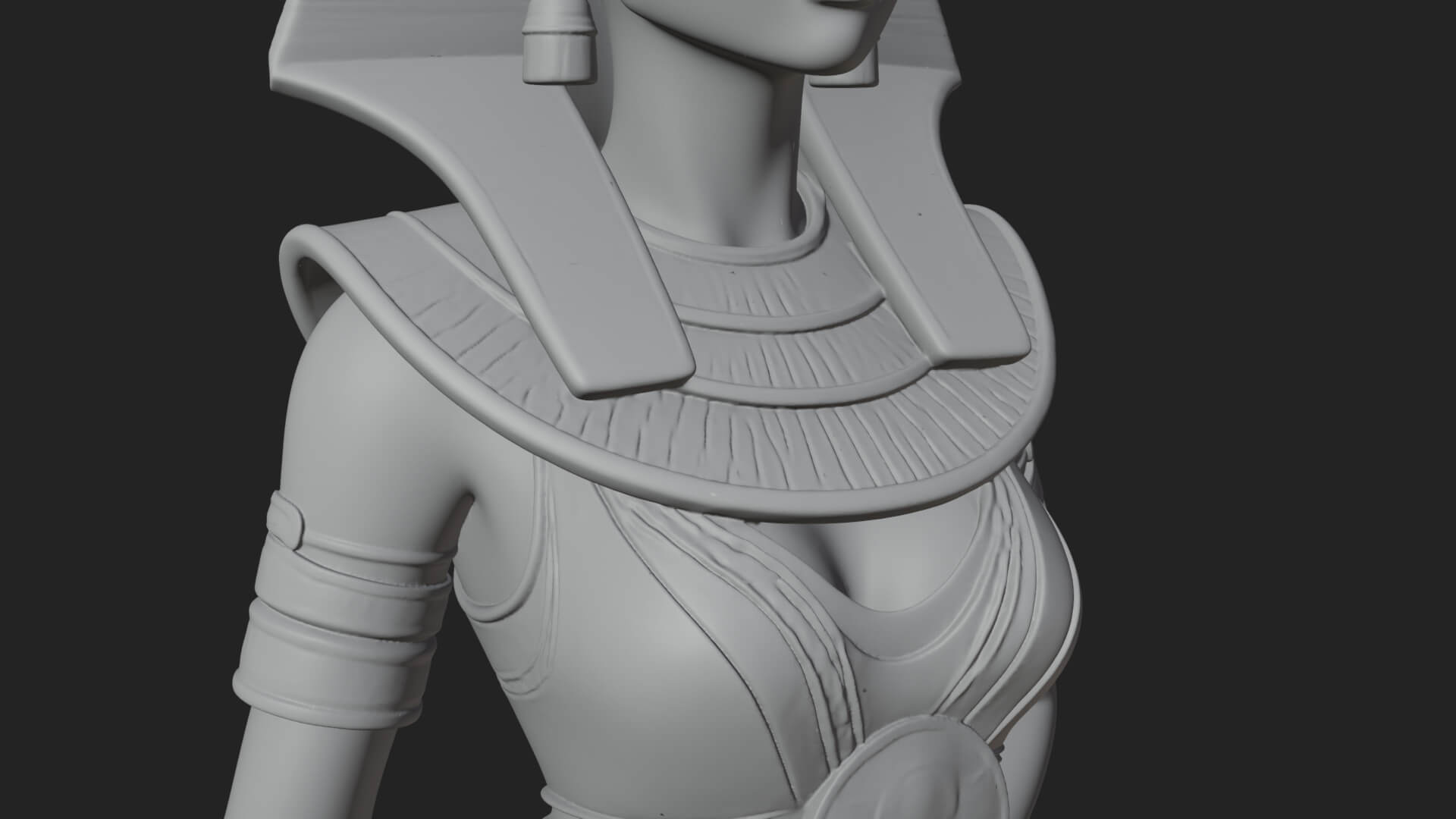 Egyptian Queen Statue Design 2 3D Print Model 3D Model