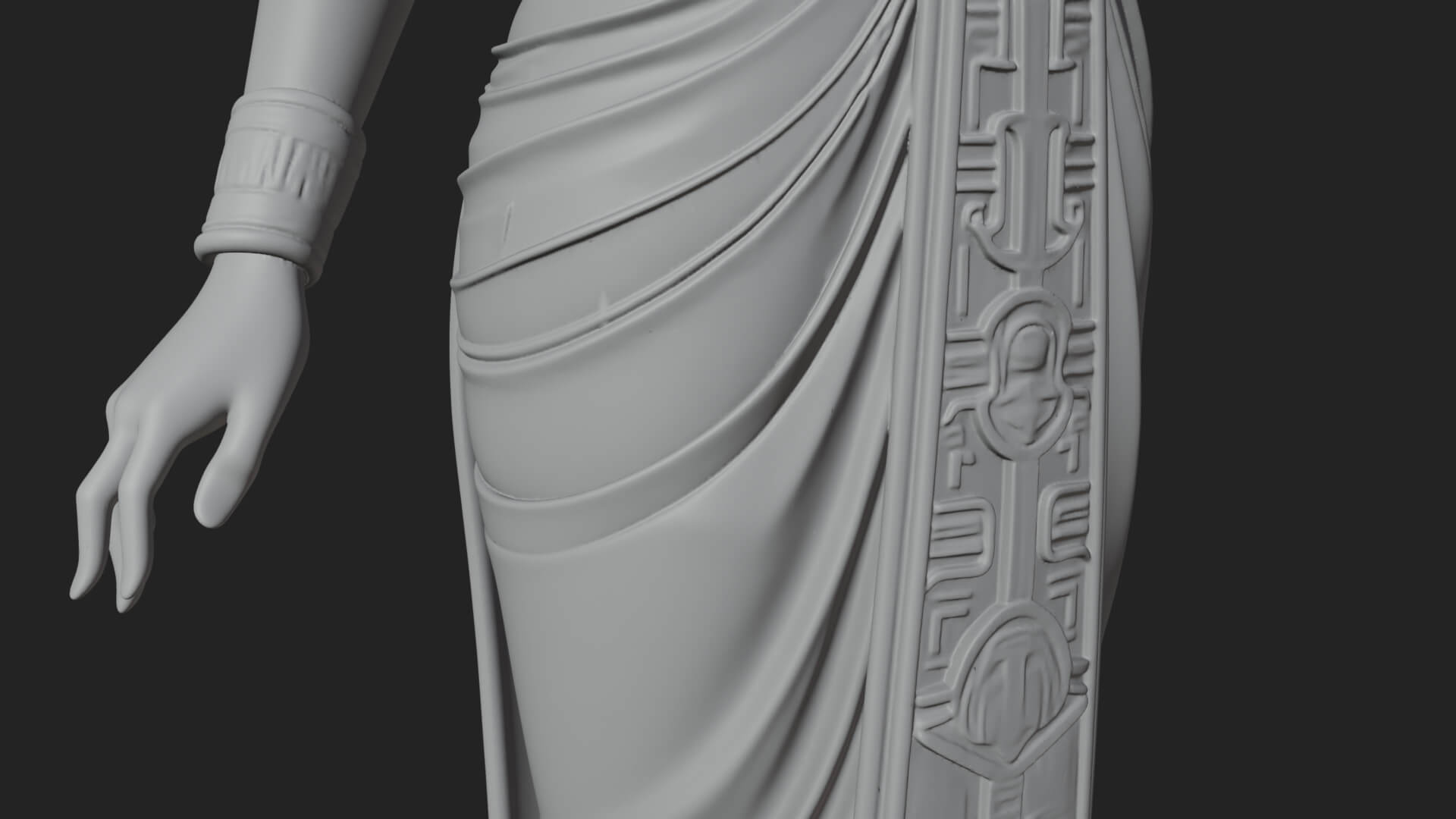 Egyptian Queen Statue Design 2 3D Print Model 3D Model