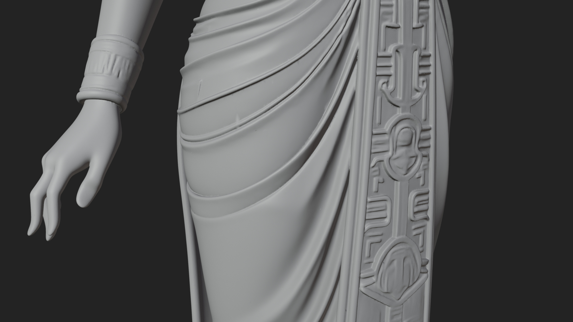Egyptian Queen Statue Design 2 3D Print Model 3D Model