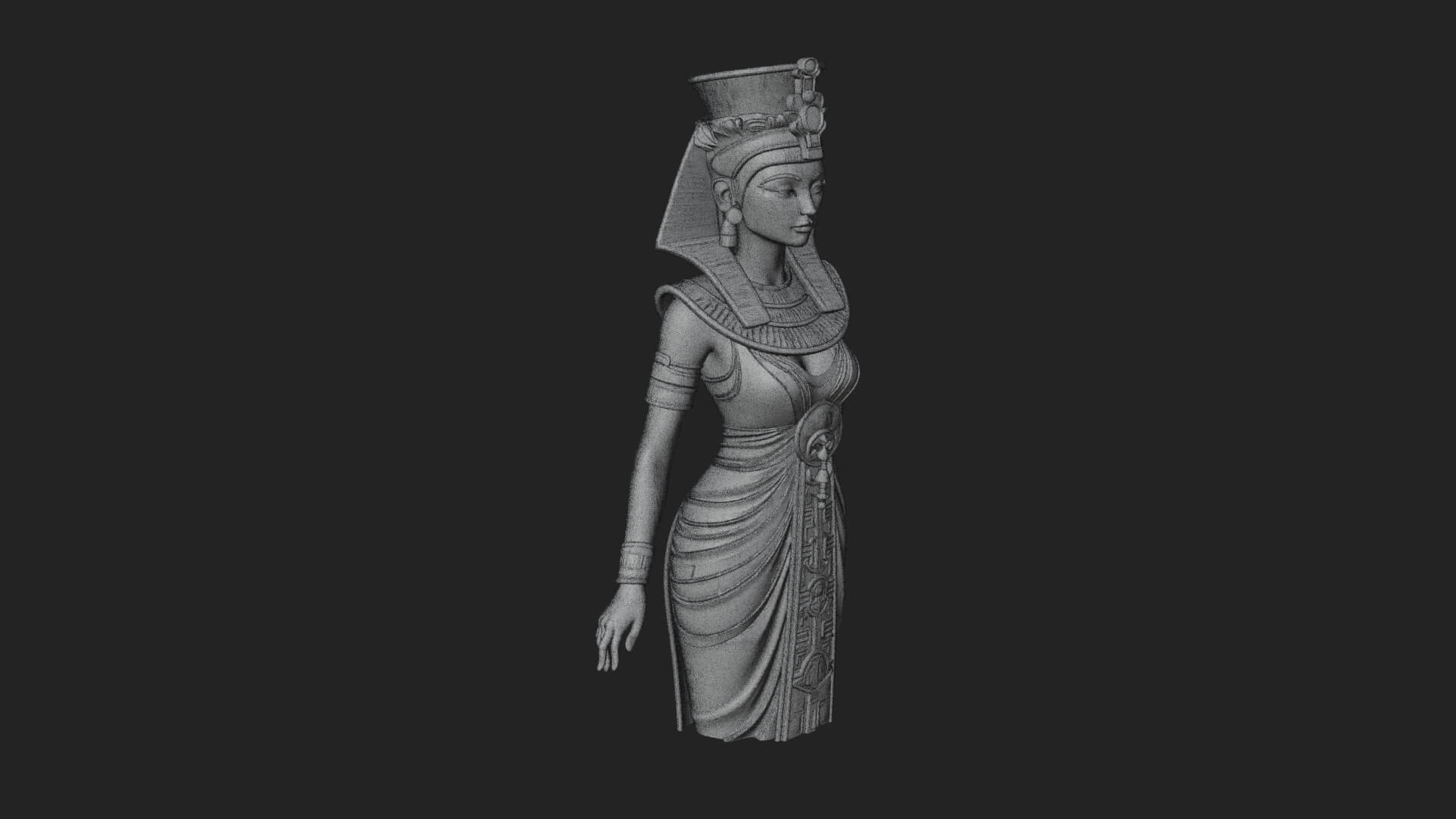 Egyptian Queen Statue Design 2 3D Print Model 3D Model
