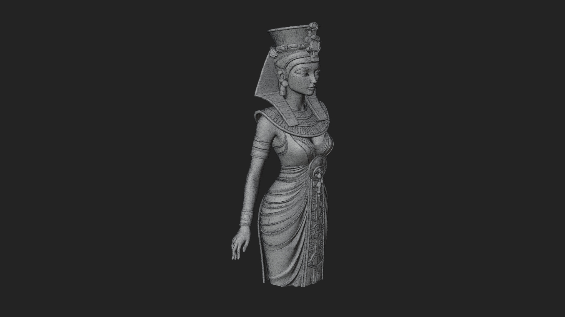 Egyptian Queen Statue Design 2 3D Print Model 3D Model