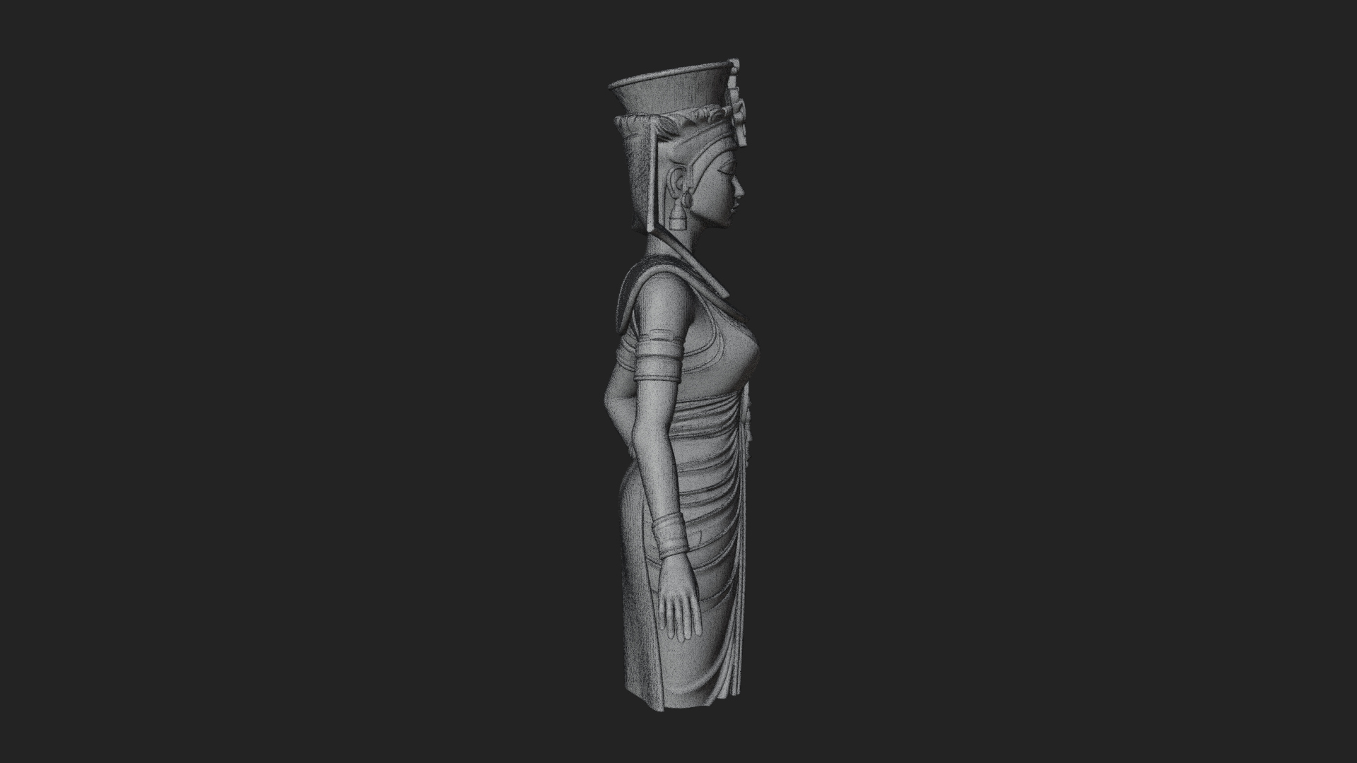 Egyptian Queen Statue Design 2 3D Print Model 3D Model