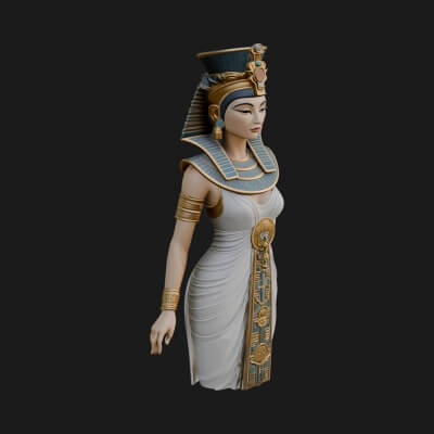 Egyptian Queen Statue Design 2 3D Print Model