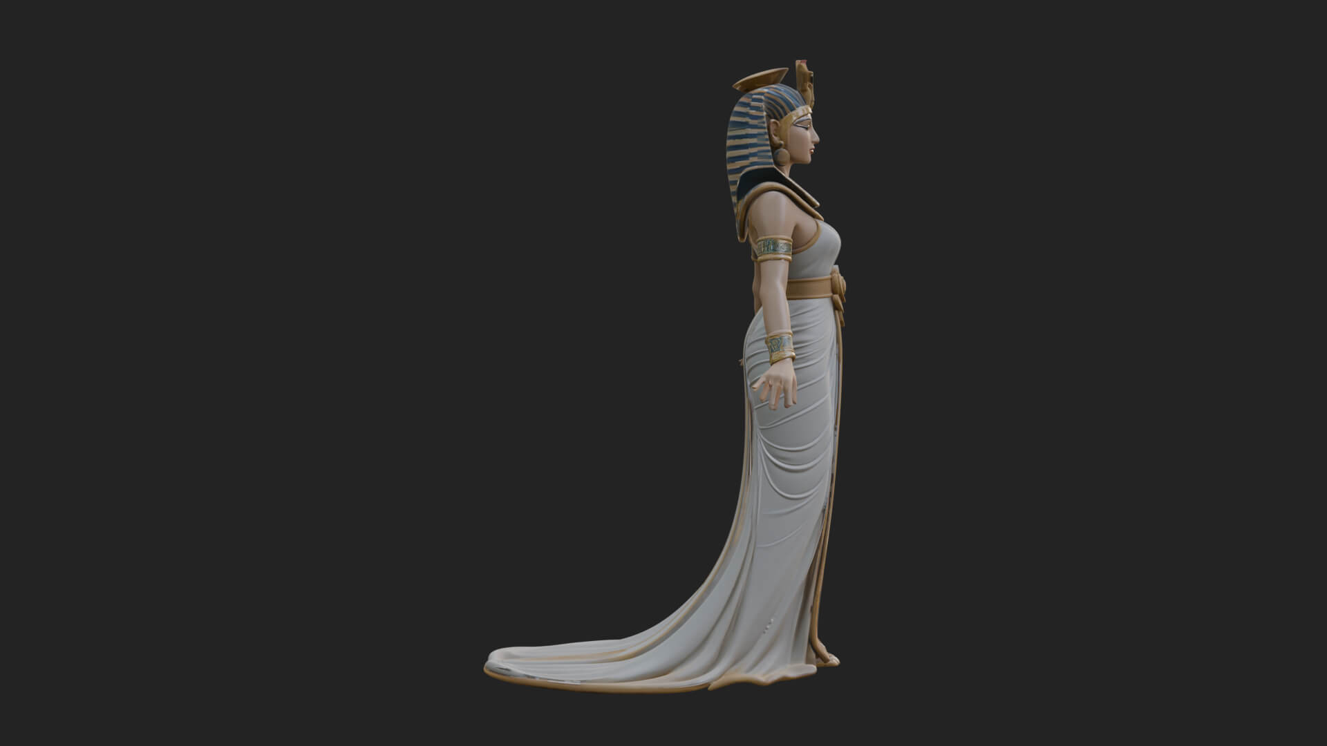 Egyptian Queen Statue Design 3 3D Print Model 3D Model