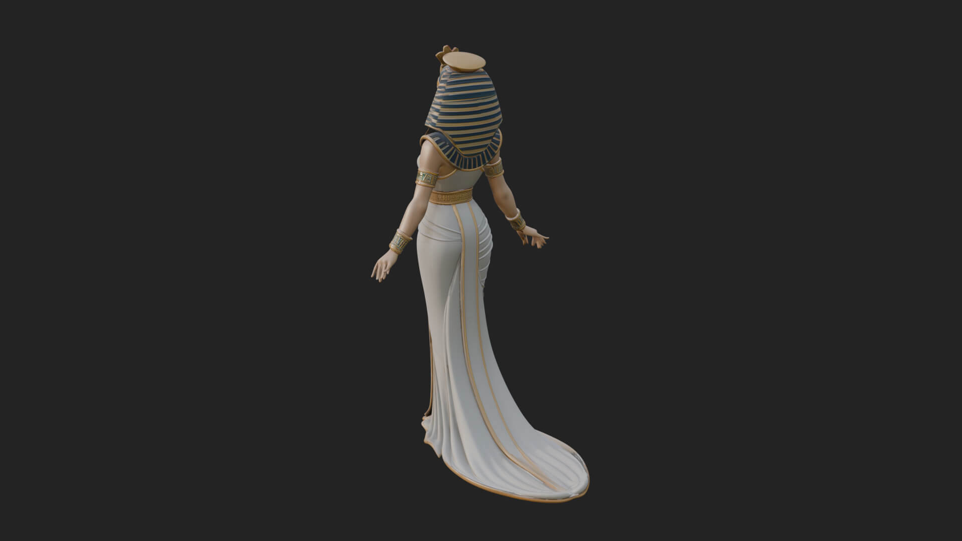 Egyptian Queen Statue Design 3 3D Print Model 3D Model