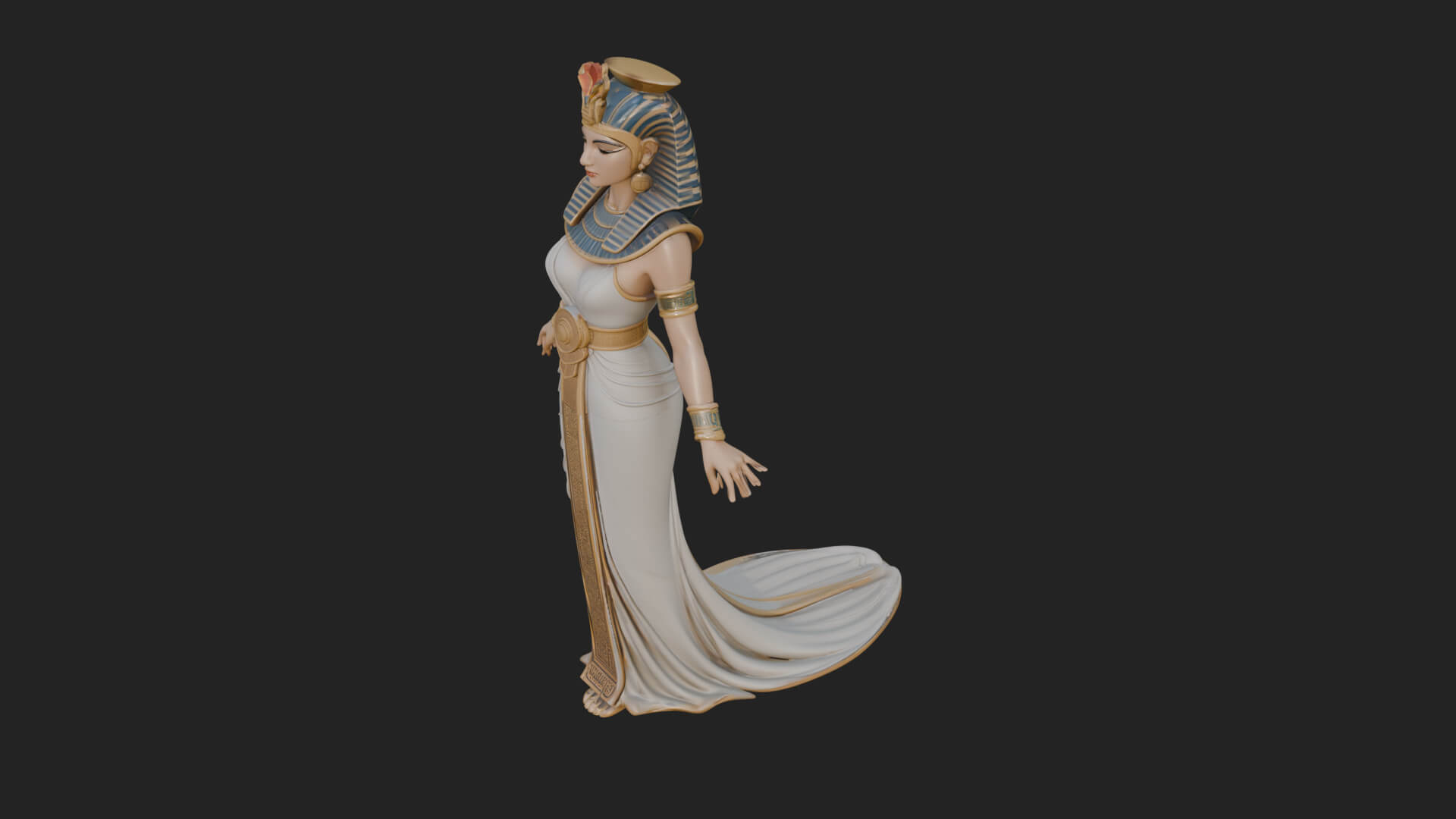 Egyptian Queen Statue Design 3 3D Print Model 3D Model