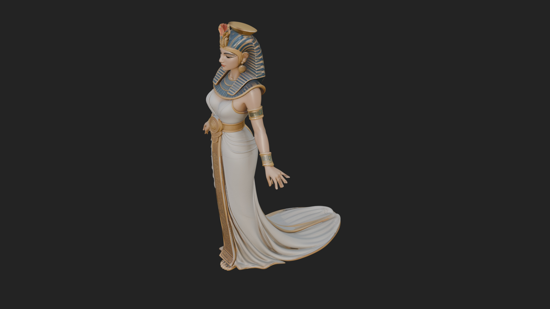 Egyptian Queen Statue Design 3 3D Print Model 3D Model