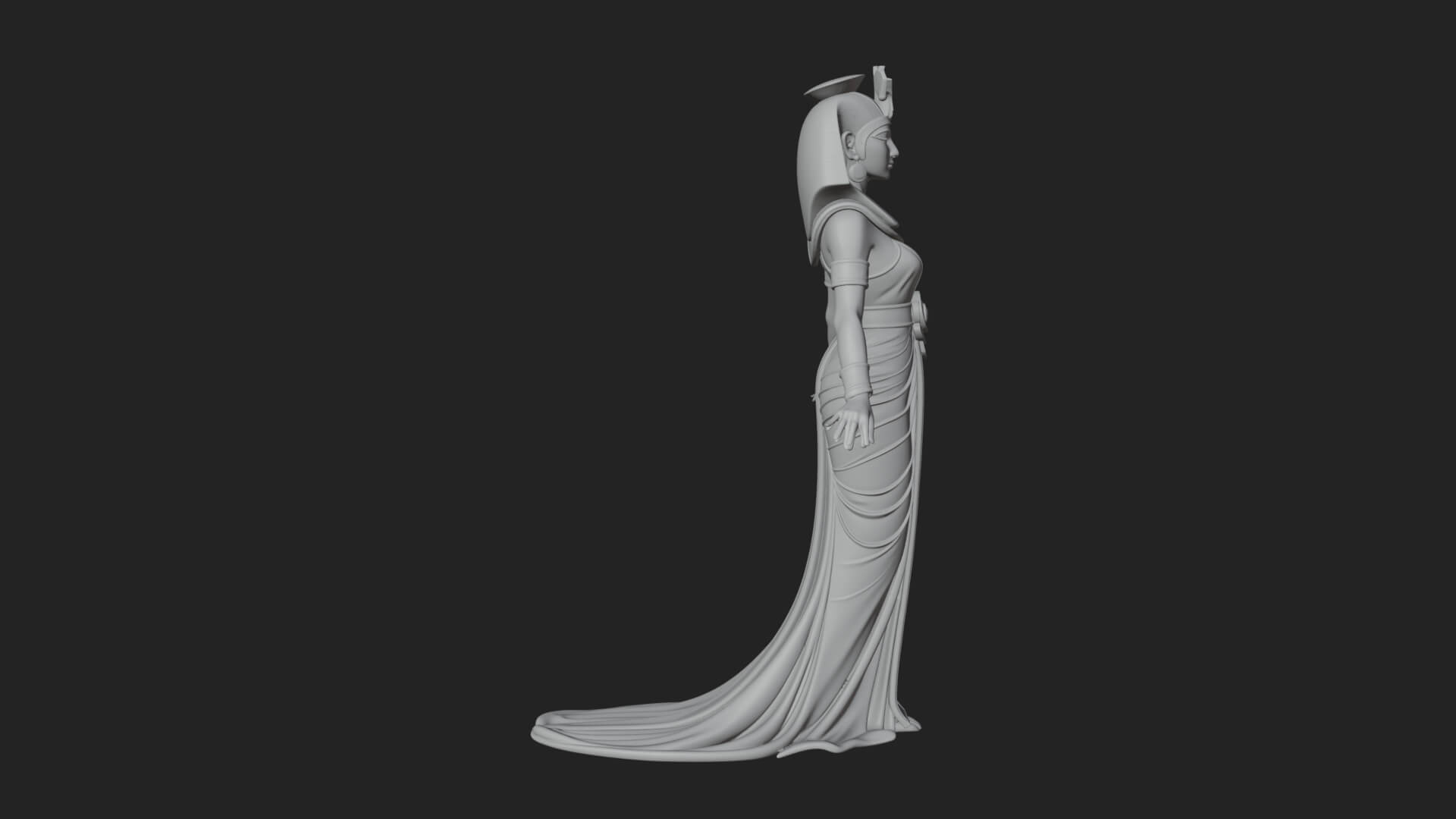 Egyptian Queen Statue Design 3 3D Print Model 3D Model
