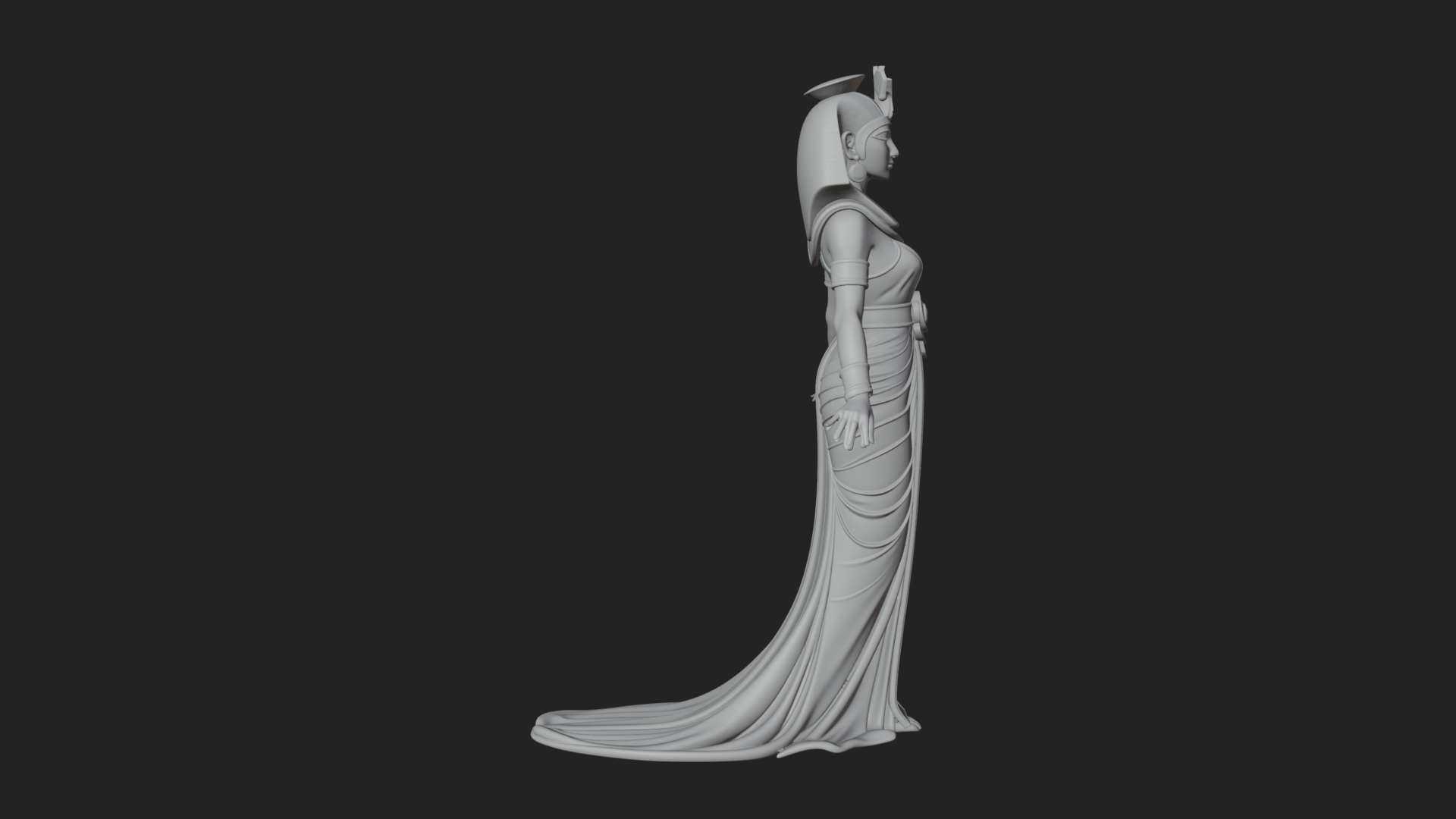 Egyptian Queen Statue Design 3 3D Print Model 3D Model