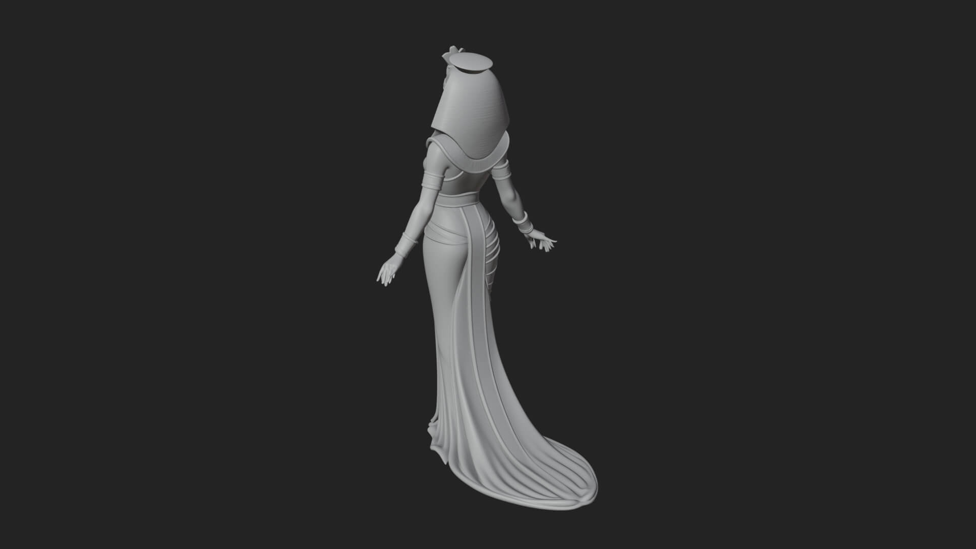 Egyptian Queen Statue Design 3 3D Print Model 3D Model