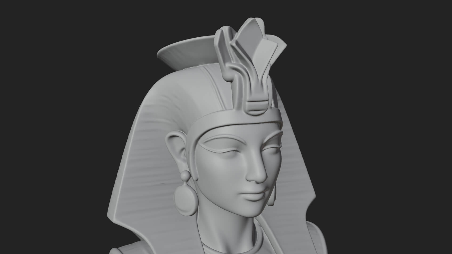 Egyptian Queen Statue Design 3 3D Print Model 3D Model