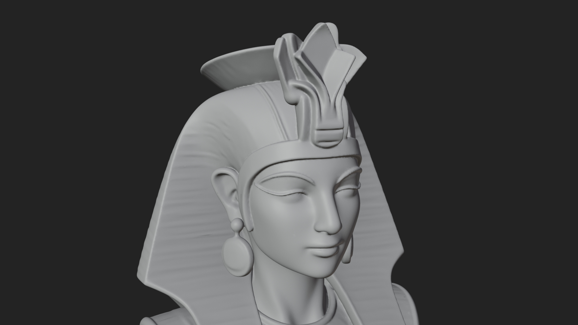 Egyptian Queen Statue Design 3 3D Print Model 3D Model