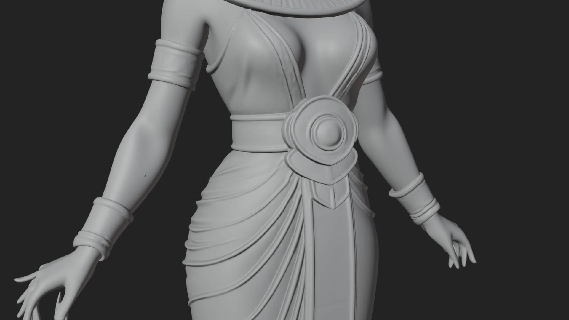 Egyptian Queen Statue Design 3 3D Print Model 3D Model