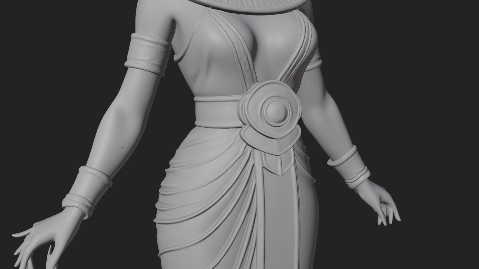 Egyptian Queen Statue Design 3 3D Print Model 3D Model