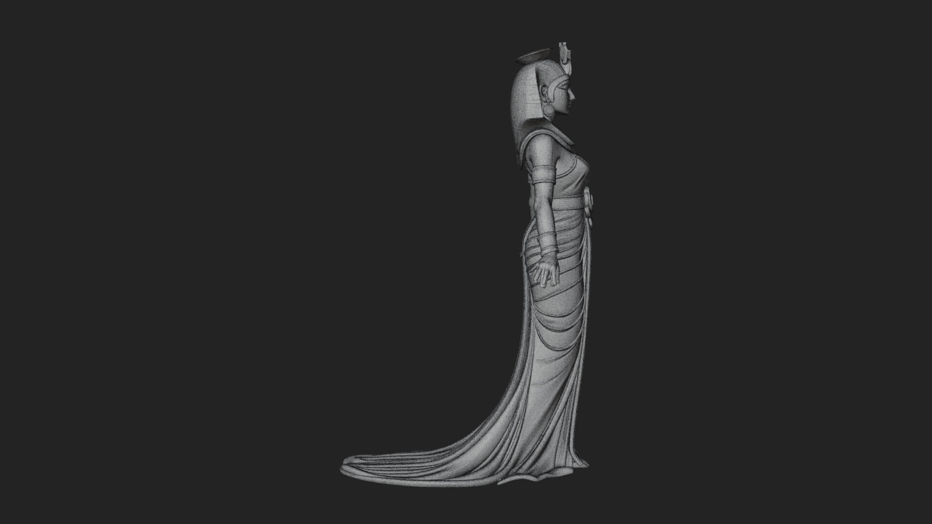 Egyptian Queen Statue Design 3 3D Print Model 3D Model