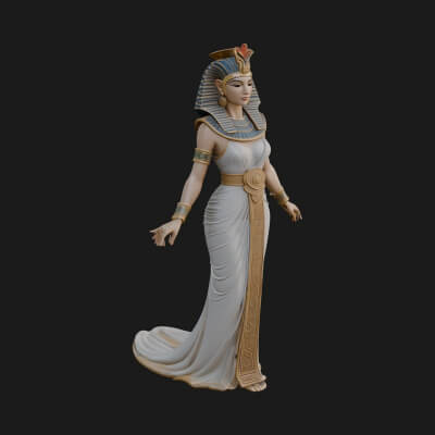 Egyptian Queen Statue Design 3 3D Print Model