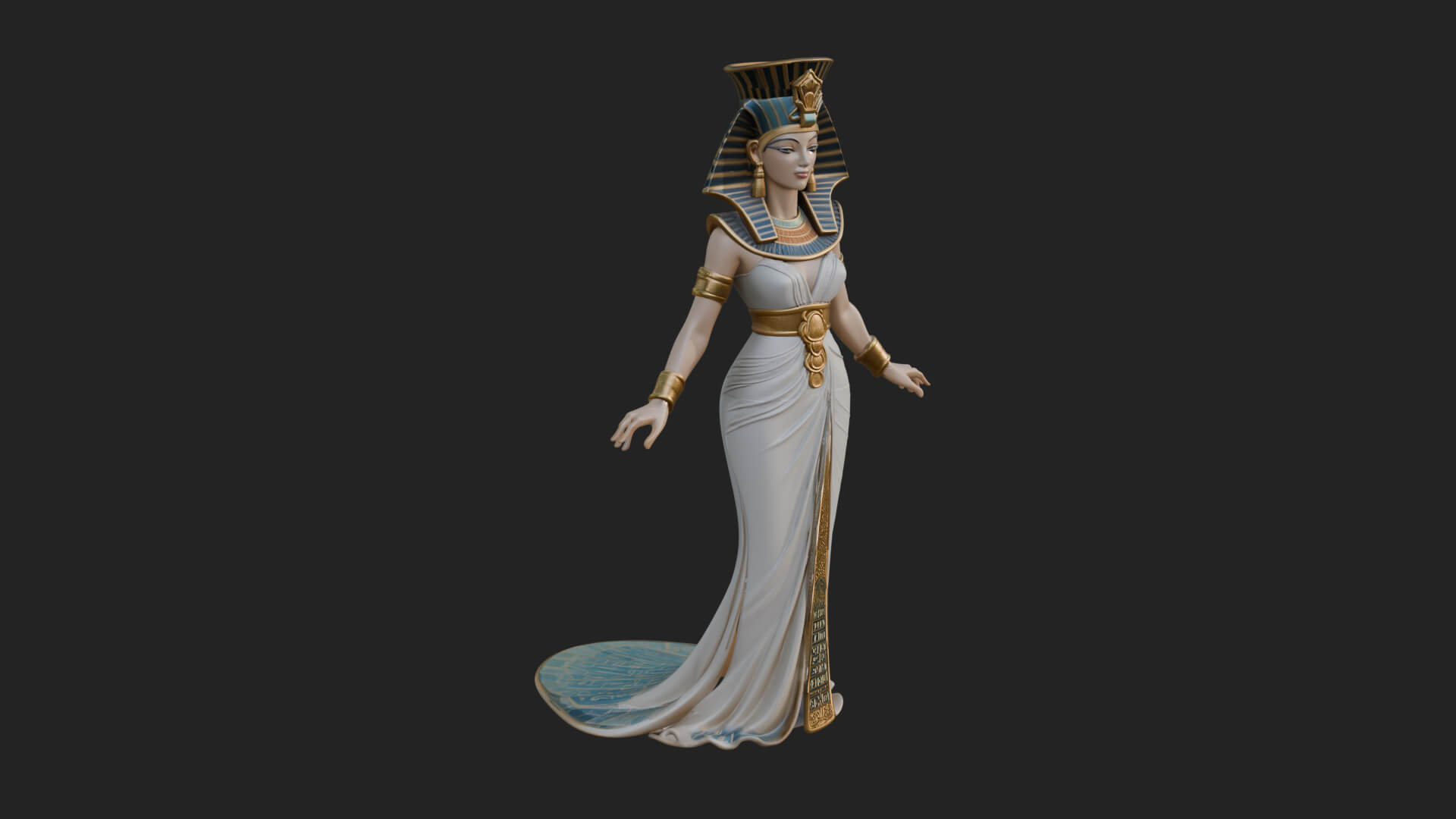 Egyptian Queen Statue Design 4 3D Print Model 3D Model