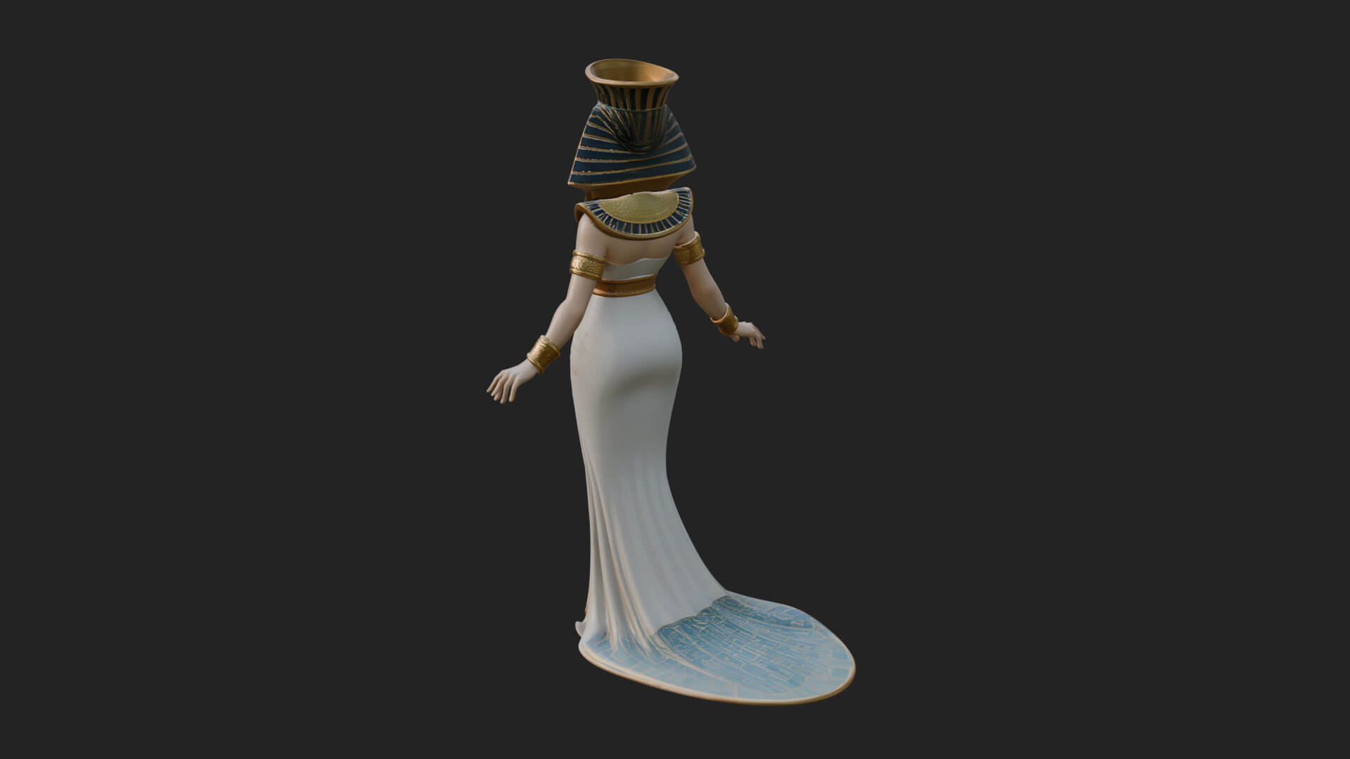 Egyptian Queen Statue Design 4 3D Print Model 3D Model