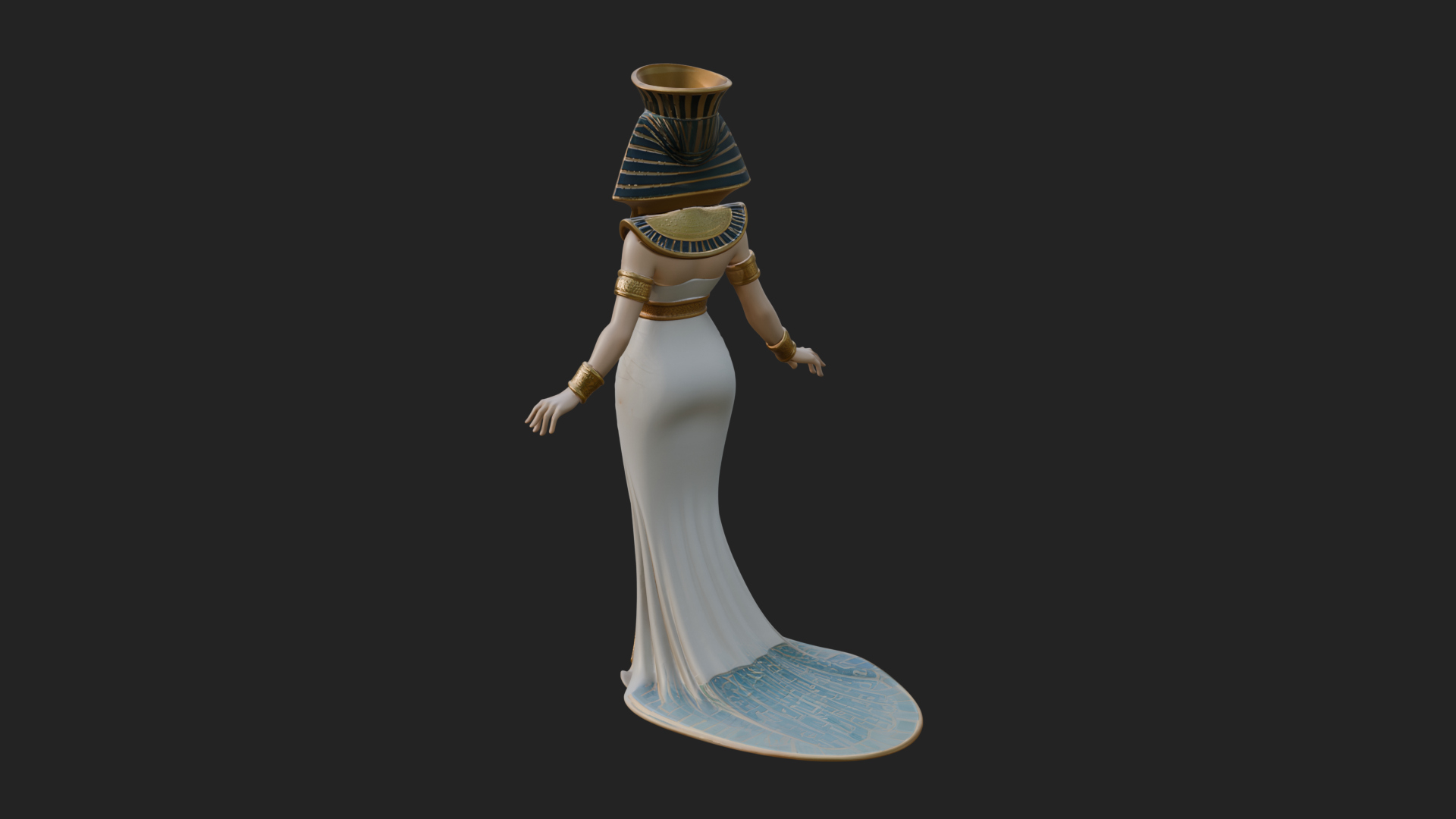 Egyptian Queen Statue Design 4 3D Print Model 3D Model