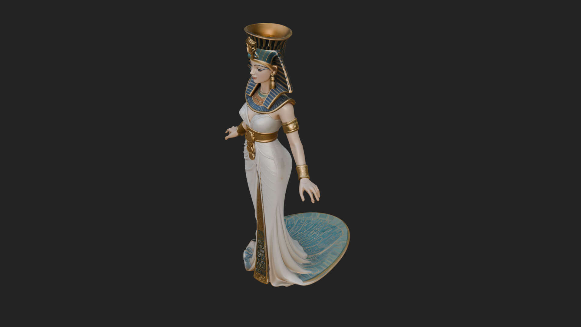 Egyptian Queen Statue Design 4 3D Print Model 3D Model
