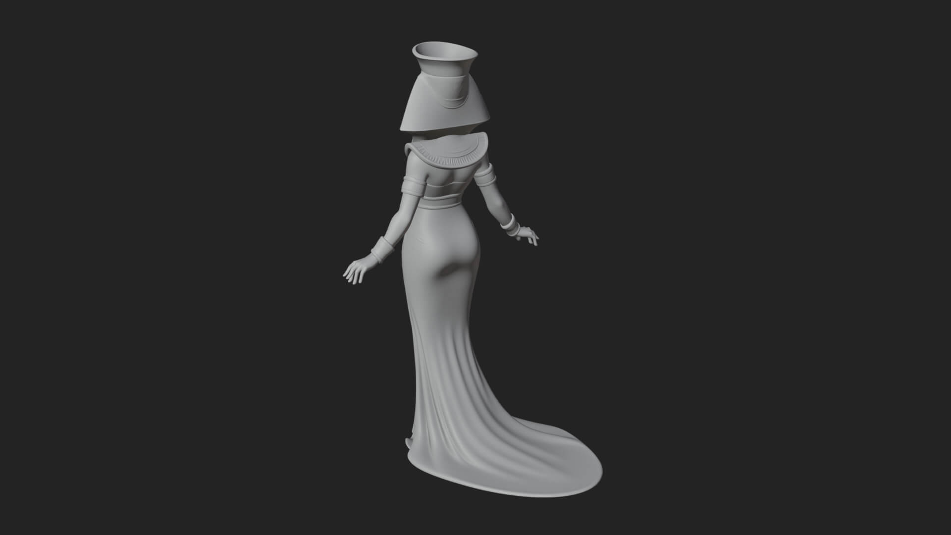 Egyptian Queen Statue Design 4 3D Print Model 3D Model