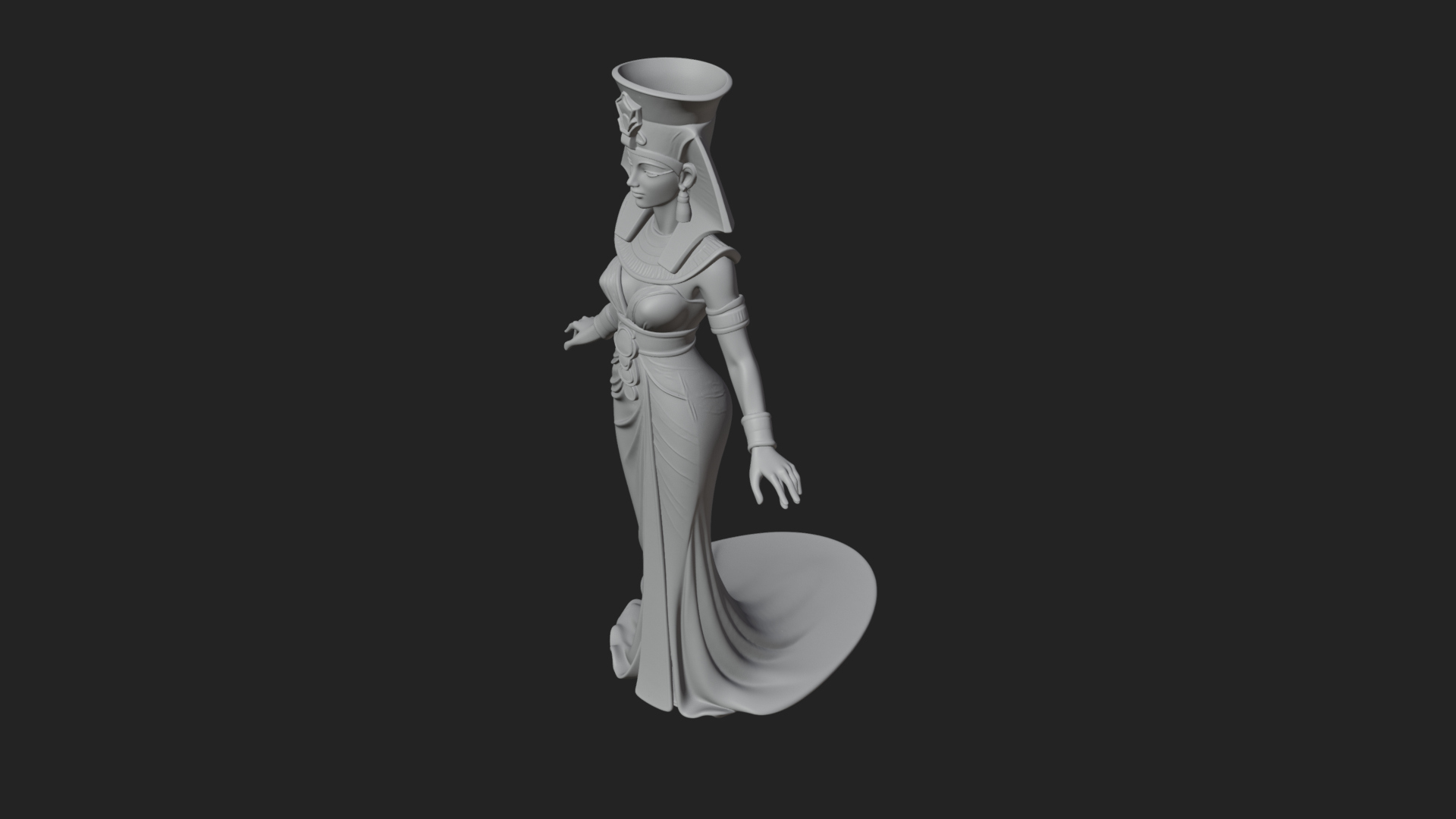 Egyptian Queen Statue Design 4 3D Print Model 3D Model