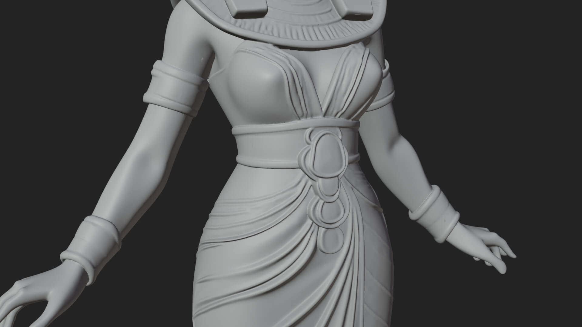 Egyptian Queen Statue Design 4 3D Print Model 3D Model