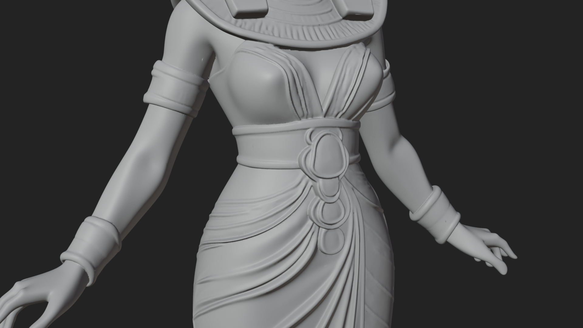 Egyptian Queen Statue Design 4 3D Print Model 3D Model
