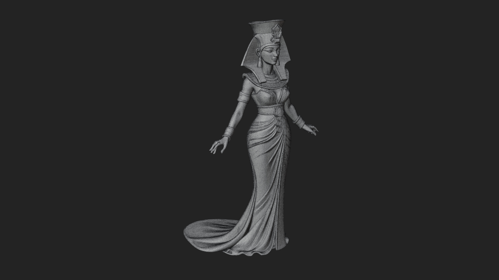 Egyptian Queen Statue Design 4 3D Print Model 3D Model