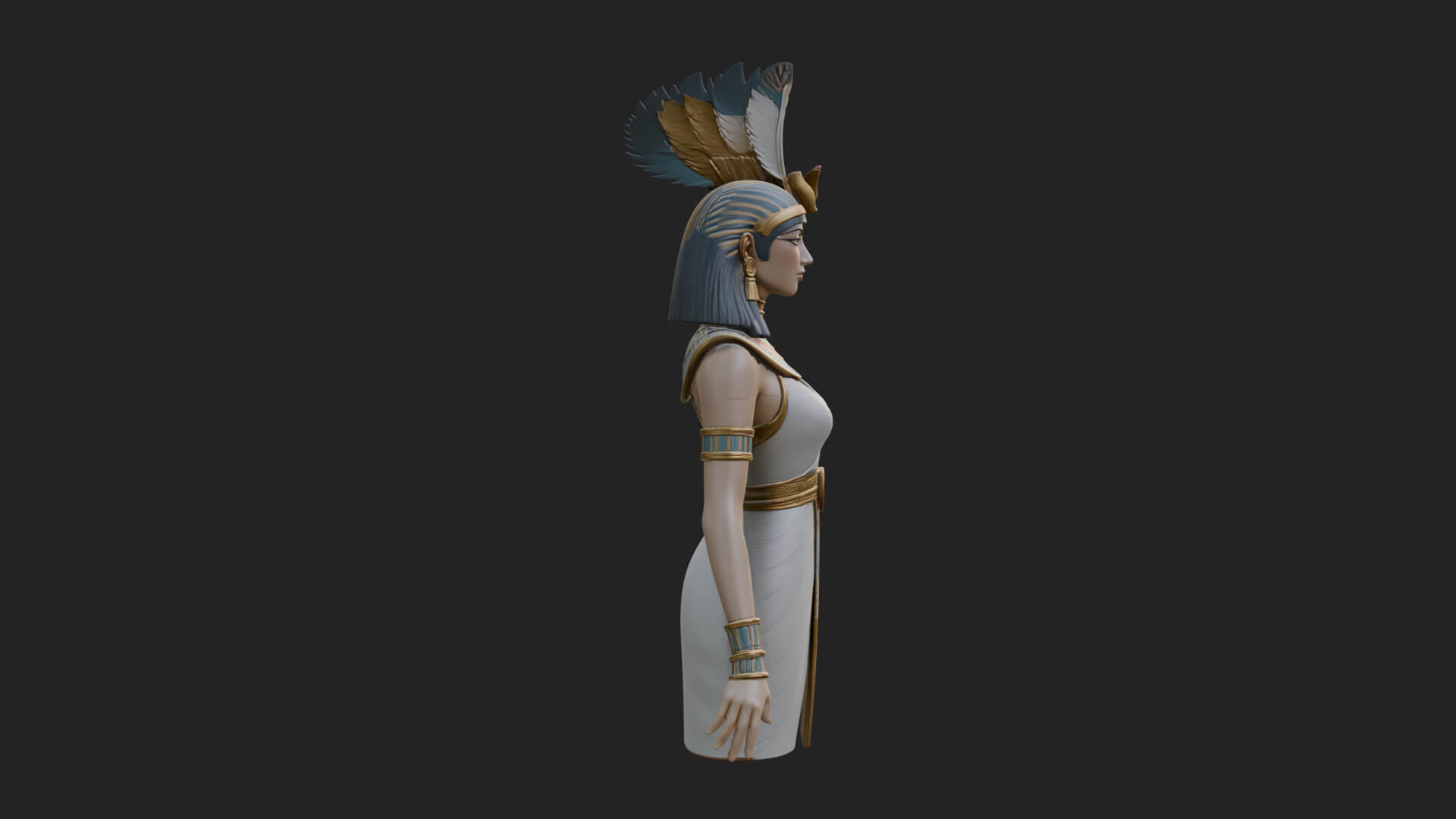 Egyptian Queen Statue Design 5 3D Print Model 3D Model