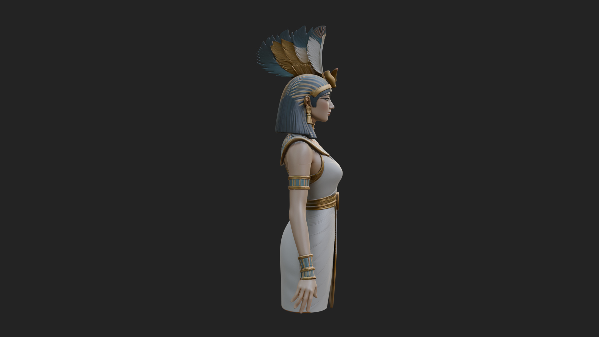 Egyptian Queen Statue Design 5 3D Print Model 3D Model