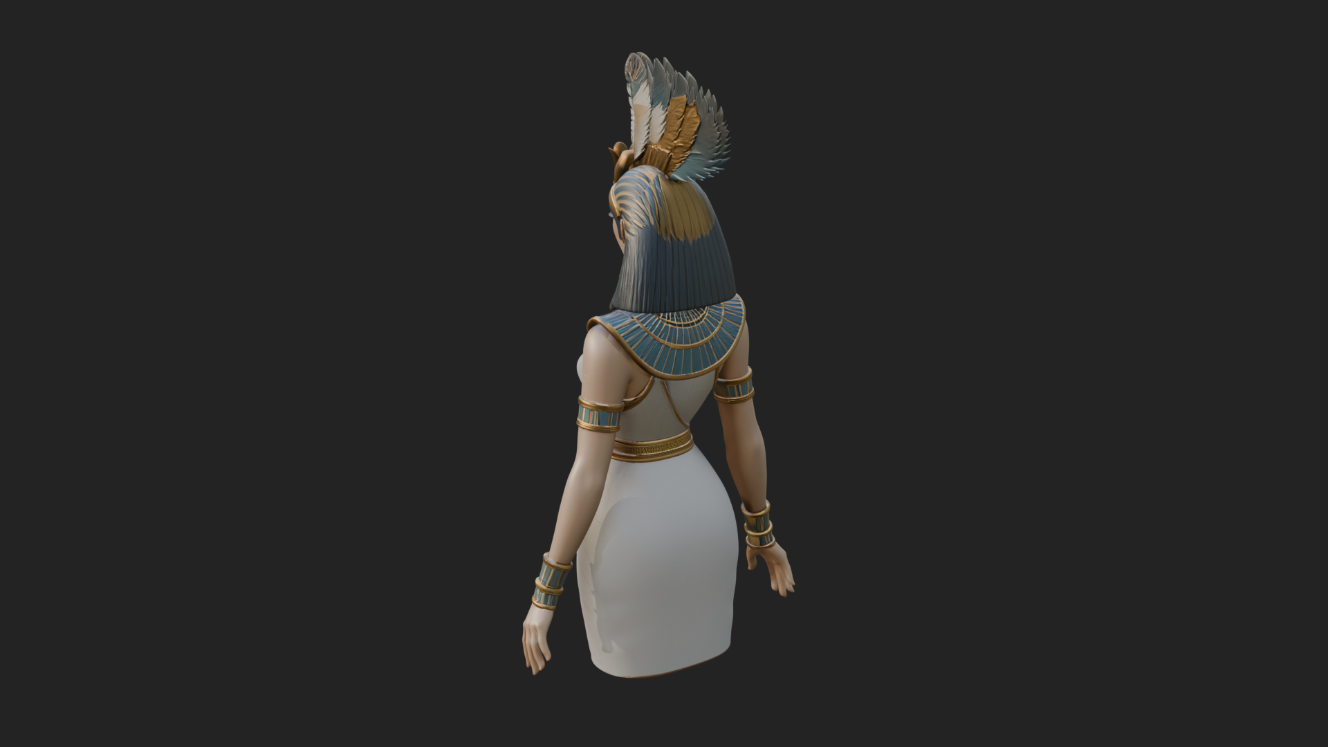 Egyptian Queen Statue Design 5 3D Print Model 3D Model