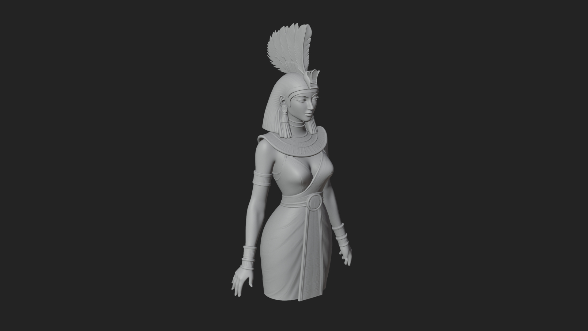 Egyptian Queen Statue Design 5 3D Print Model 3D Model