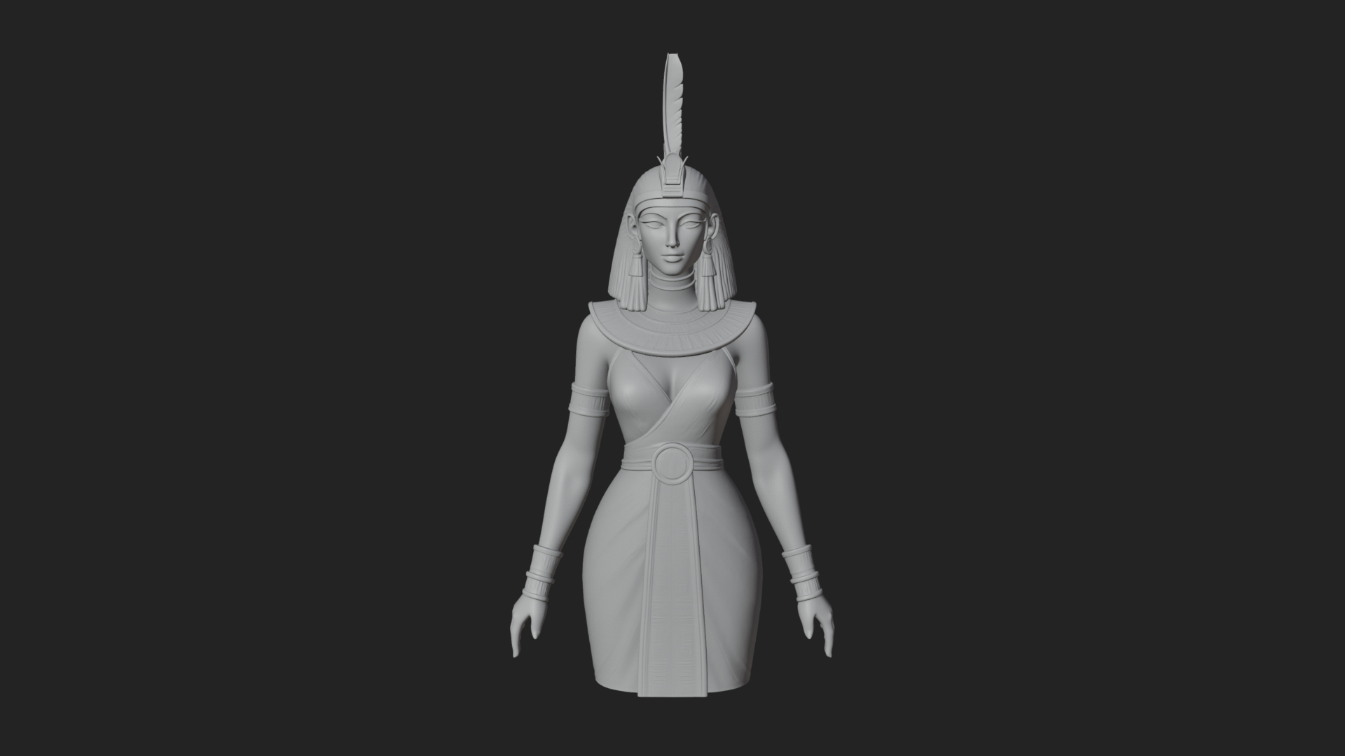 Egyptian Queen Statue Design 5 3D Print Model 3D Model