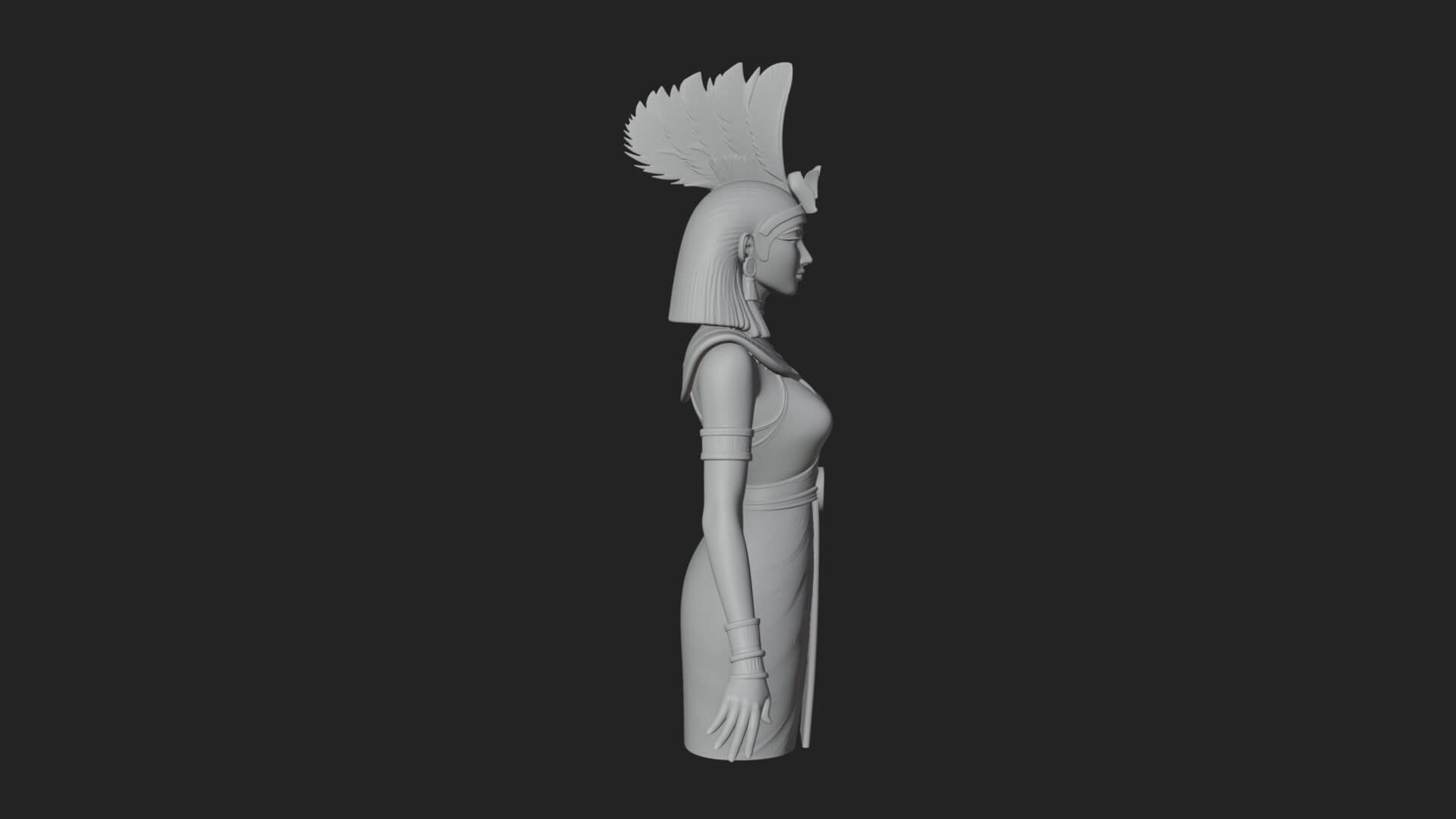 Egyptian Queen Statue Design 5 3D Print Model 3D Model