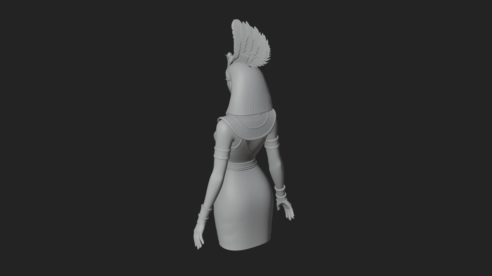 Egyptian Queen Statue Design 5 3D Print Model 3D Model
