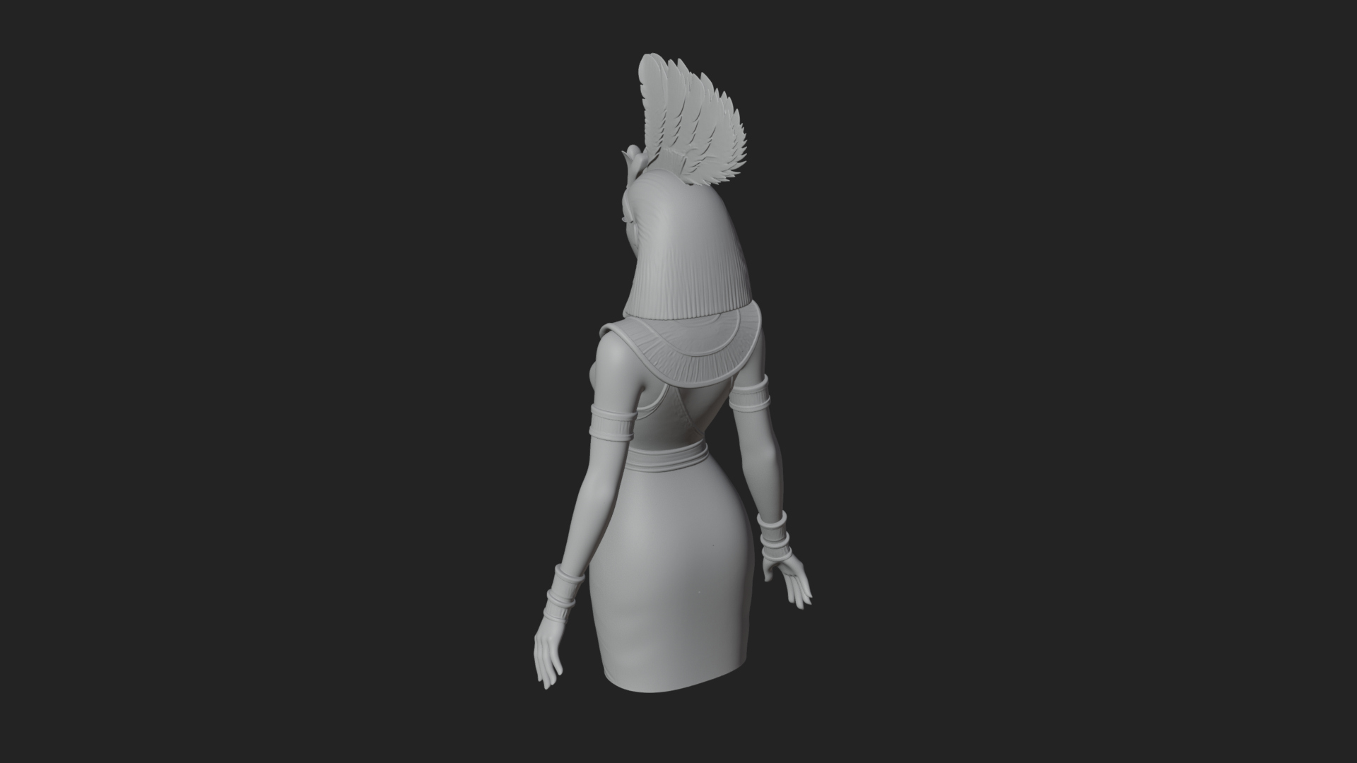Egyptian Queen Statue Design 5 3D Print Model 3D Model