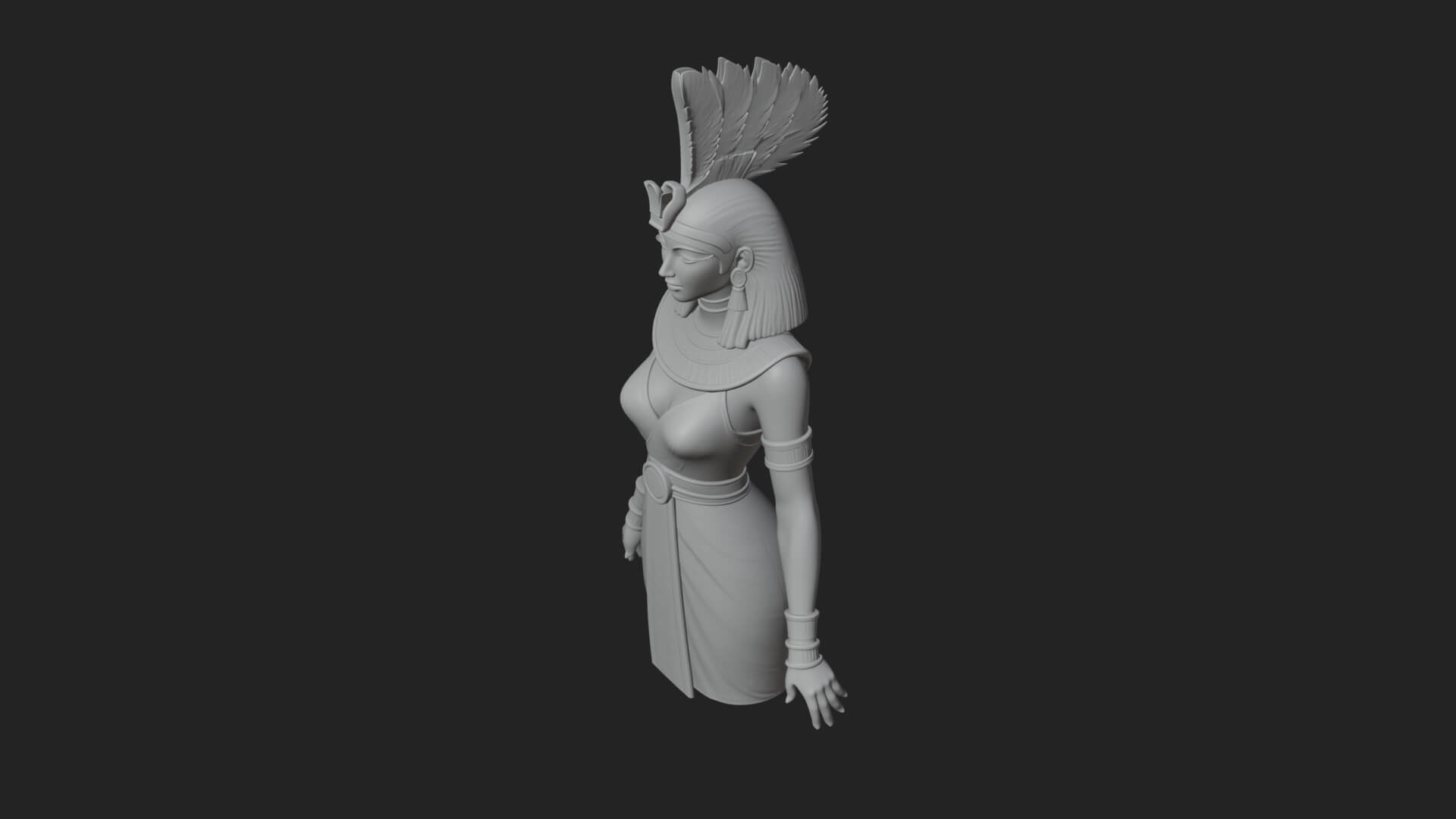 Egyptian Queen Statue Design 5 3D Print Model 3D Model