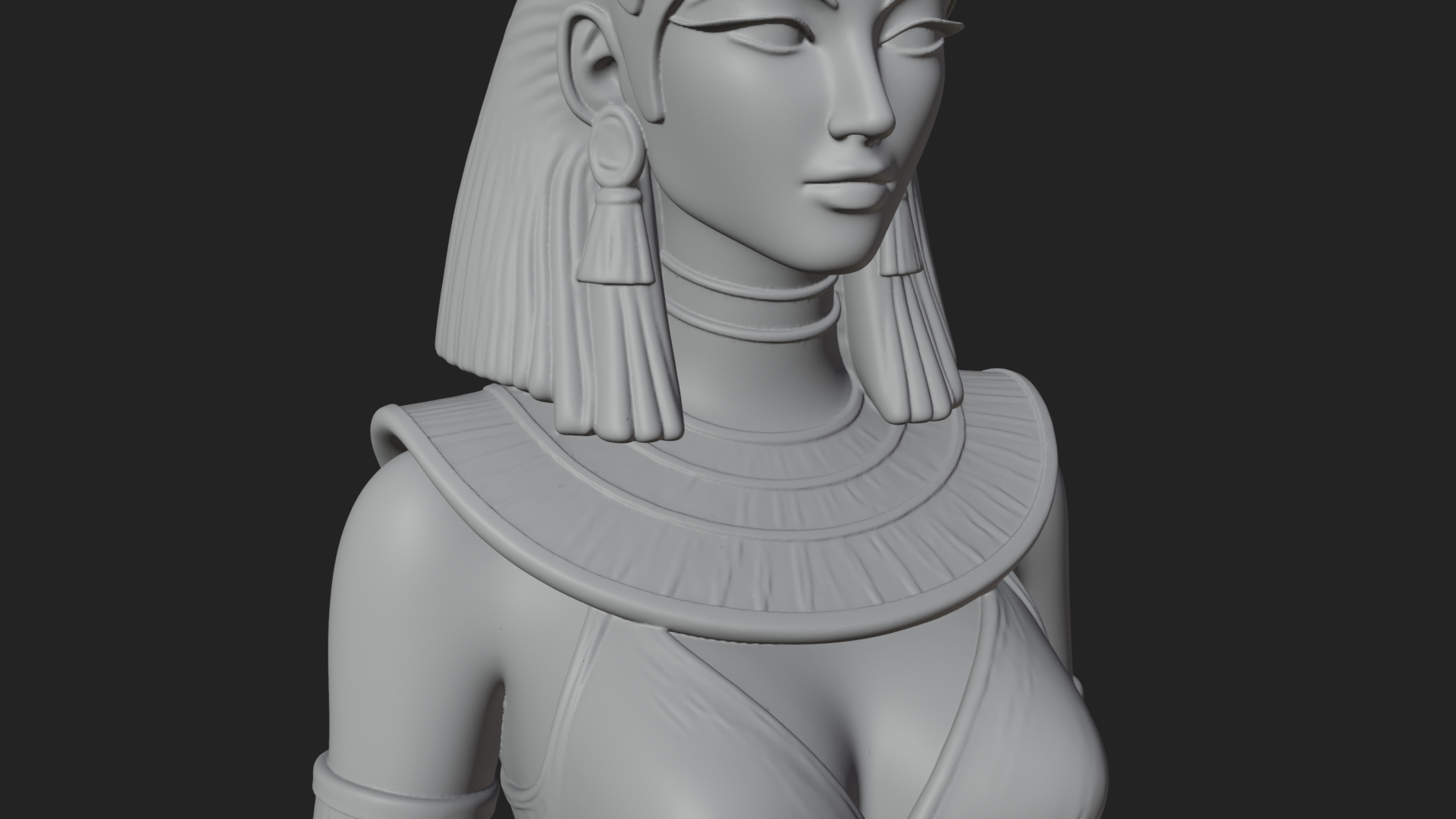 Egyptian Queen Statue Design 5 3D Print Model 3D Model