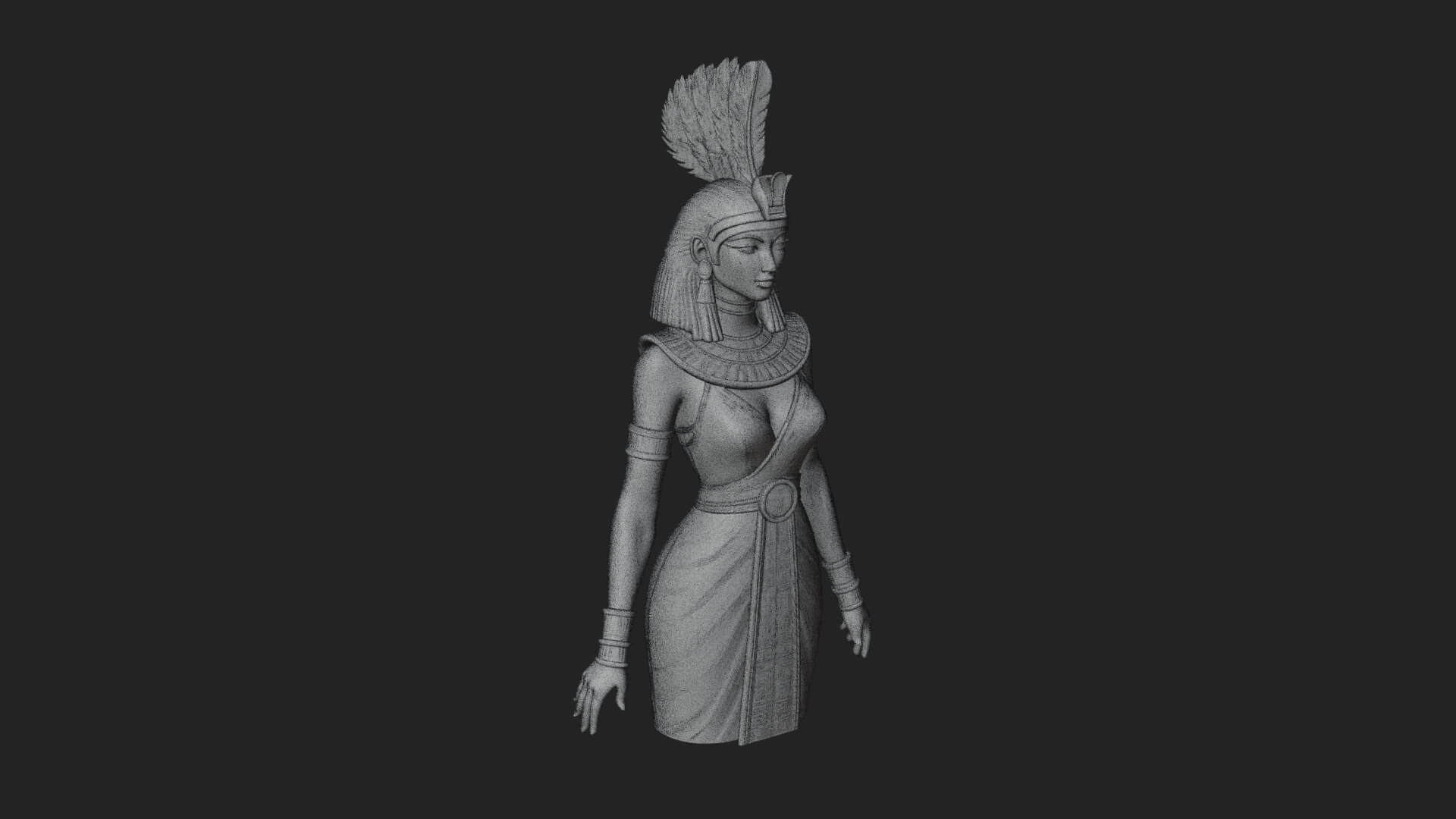 Egyptian Queen Statue Design 5 3D Print Model 3D Model