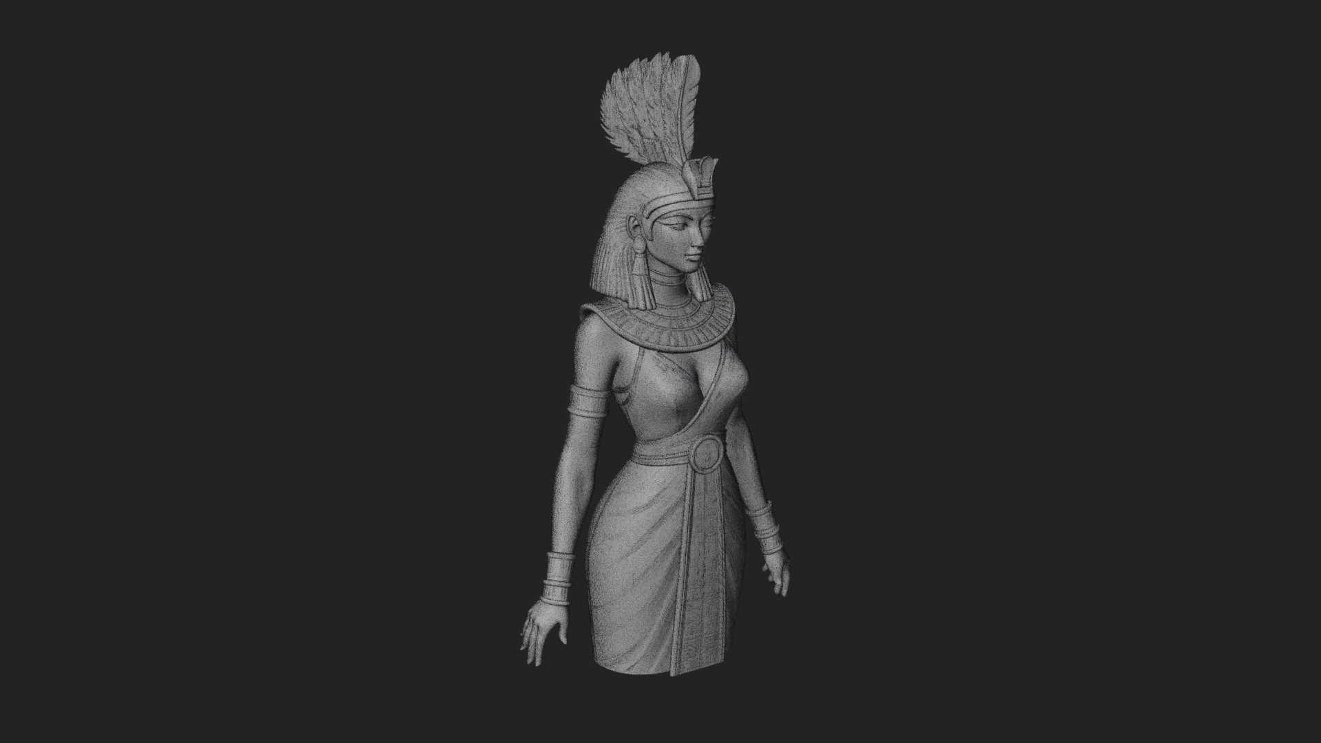 Egyptian Queen Statue Design 5 3D Print Model 3D Model