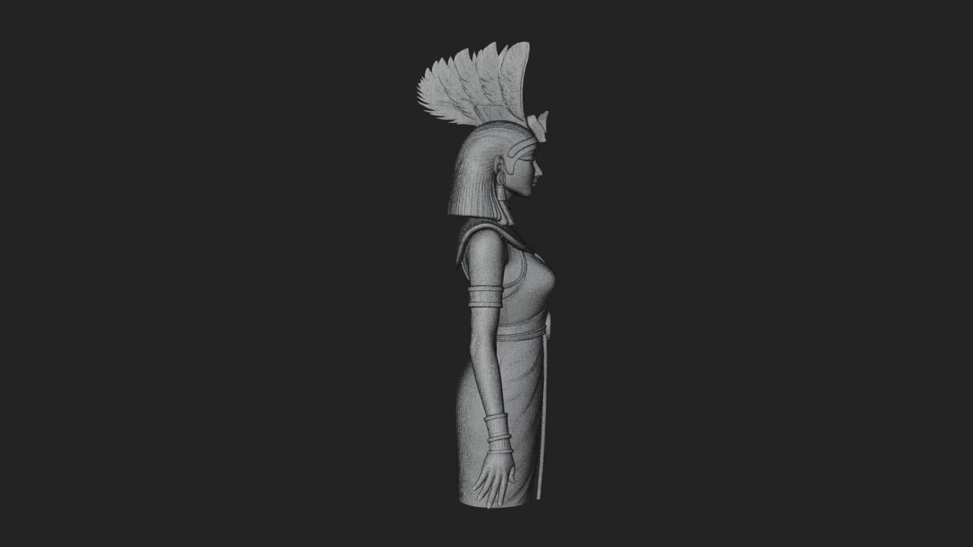 Egyptian Queen Statue Design 5 3D Print Model 3D Model