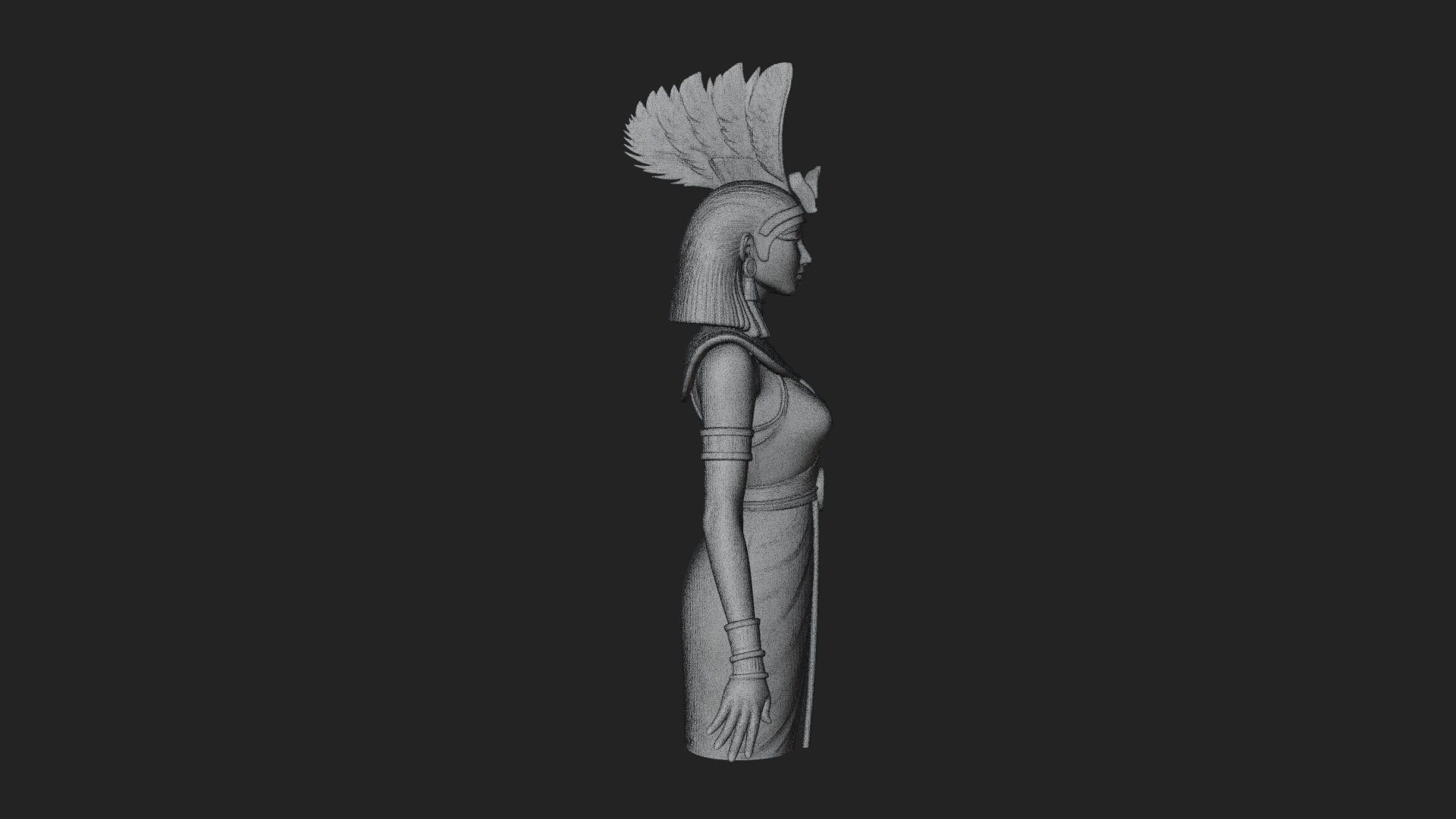 Egyptian Queen Statue Design 5 3D Print Model 3D Model